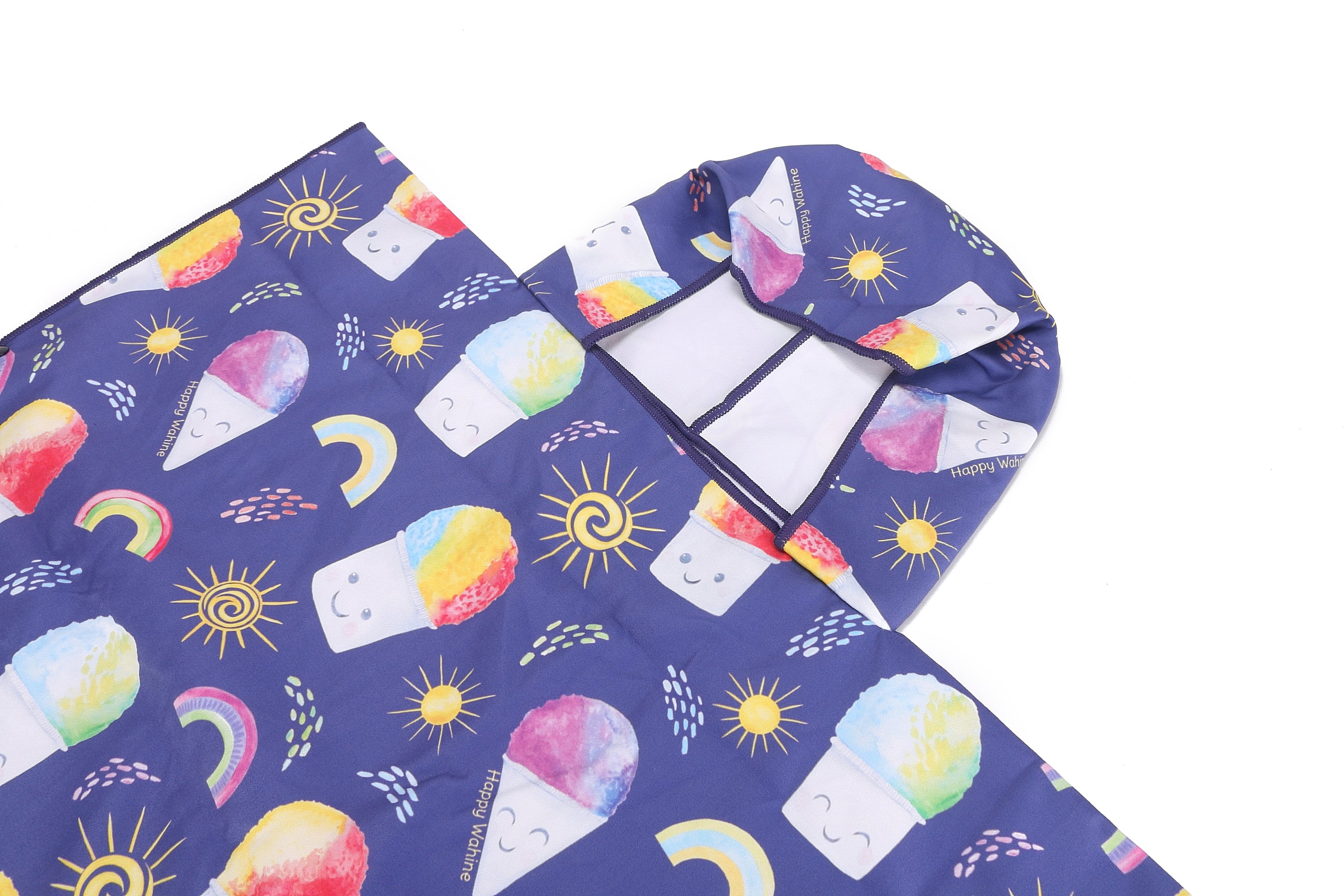 Hooded Beach Towel Poncho for Teens - Soft & Absorbent Shave Ice Blue - Perfect for Swimming, Surfing & Outdoor Activities