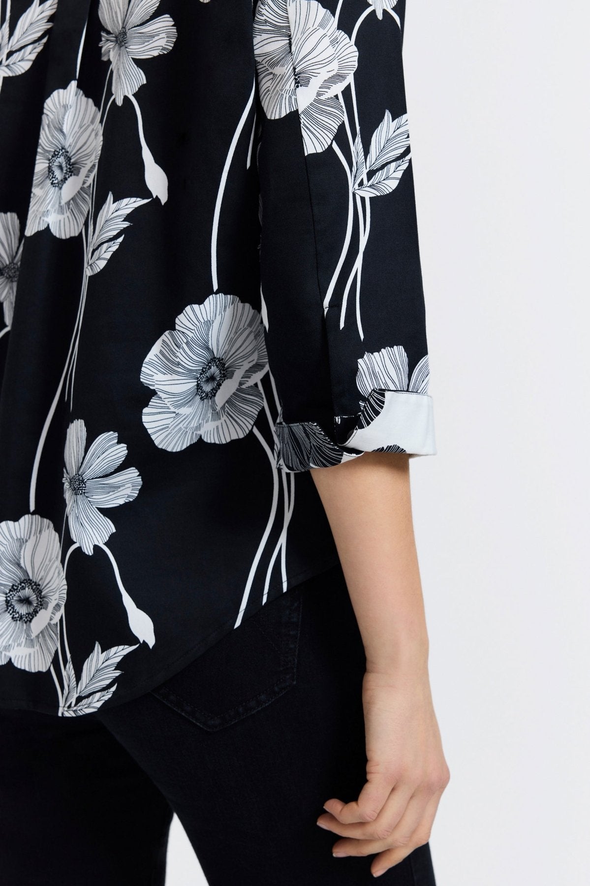 Margie Poppy 3/4 Sleeve Blouse for Women - Floral Print Casual Top for Office, Date Night & Spring Outfits | Comfortable & Stylish Shirt