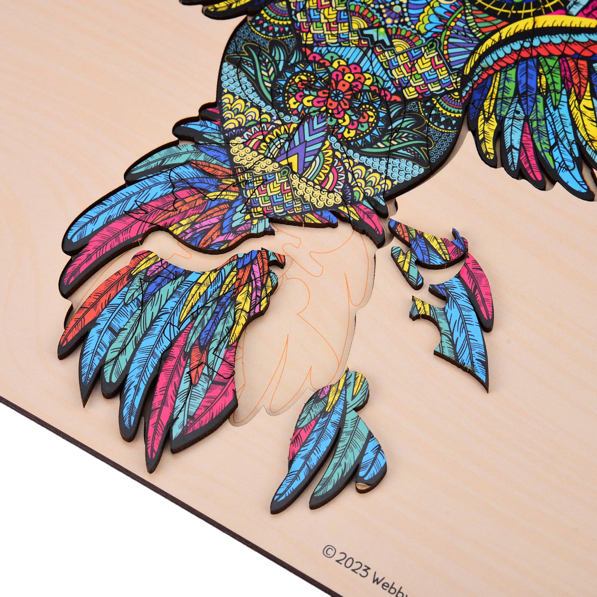 Webby Colorful Owl Shaped Jigsaw Puzzle - 100 Piece Family Puzzle with Storage Tray (28×24 cm) - Unique Animal Shaped Puzzle for Adults & Kids - Perfect Gift for Birthday, Christmas & Family Game Night