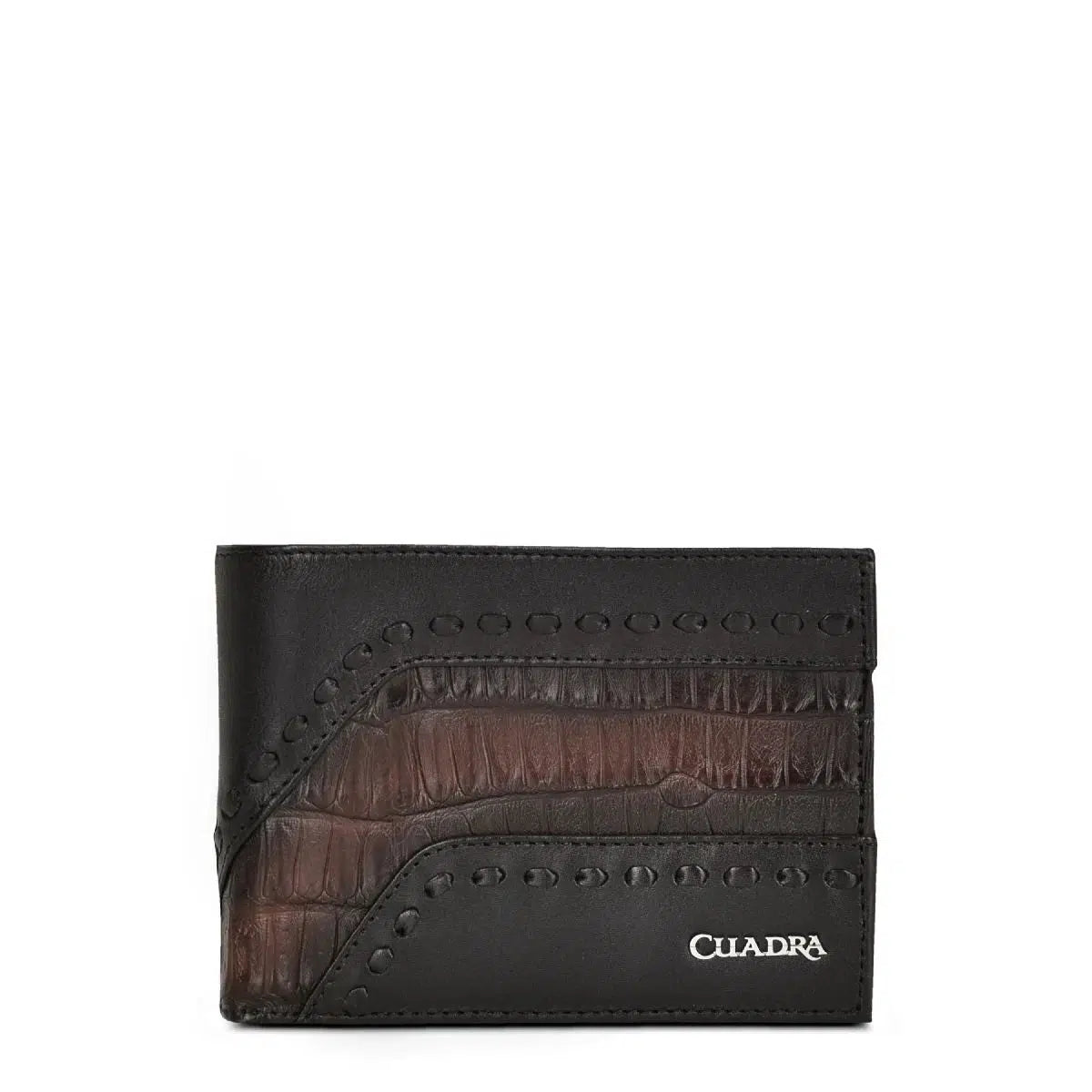 BC009FP Genuine Leather Classic Caiman Bifold Wallet for Men - Luxury Slim RFID Blocking Wallet for Everyday Use & Travel