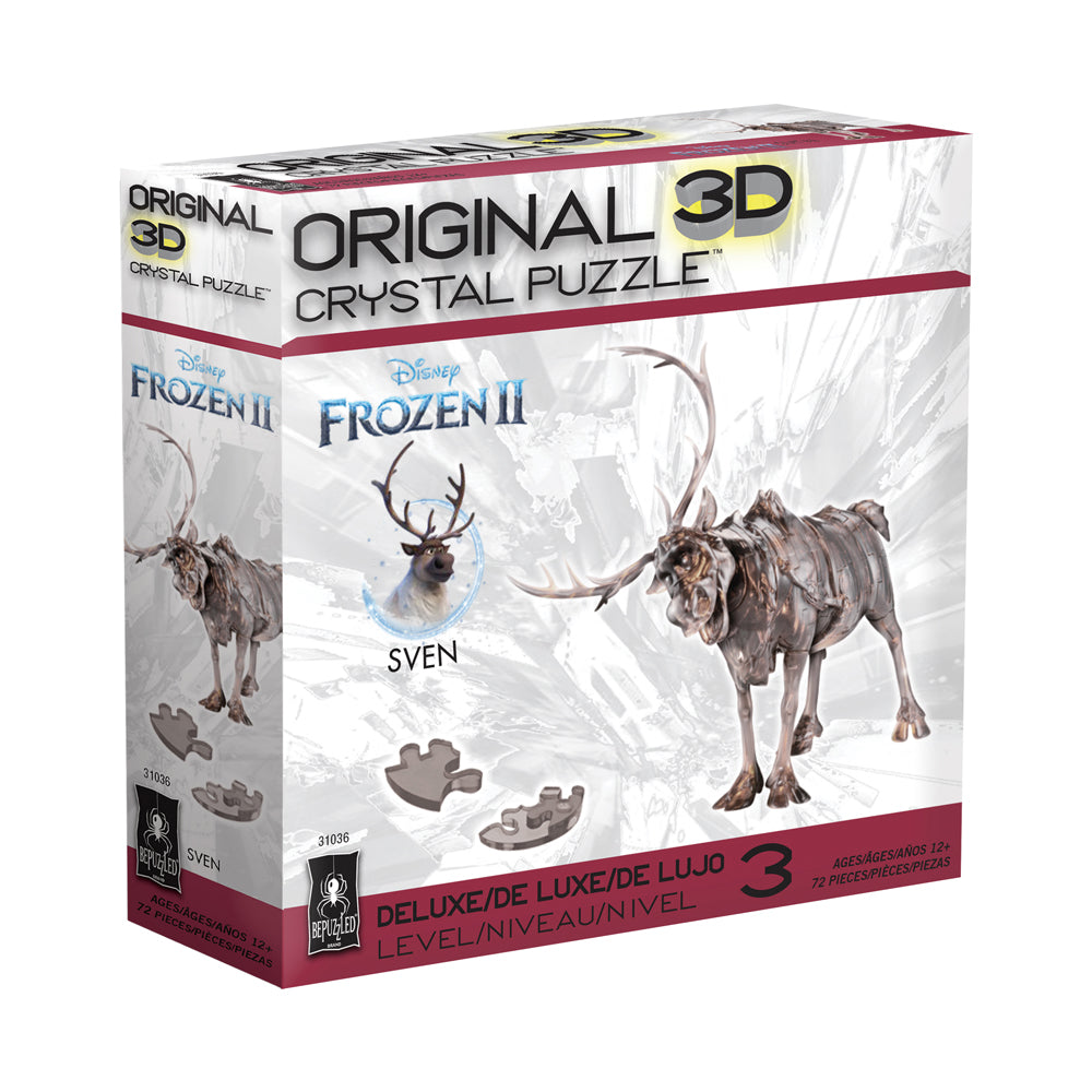 Disney Frozen II Sven 3D Crystal Puzzle - 72 Piece Brain Teaser for Kids & Adults | Fun Family Game Night & Disney Collectible Gift