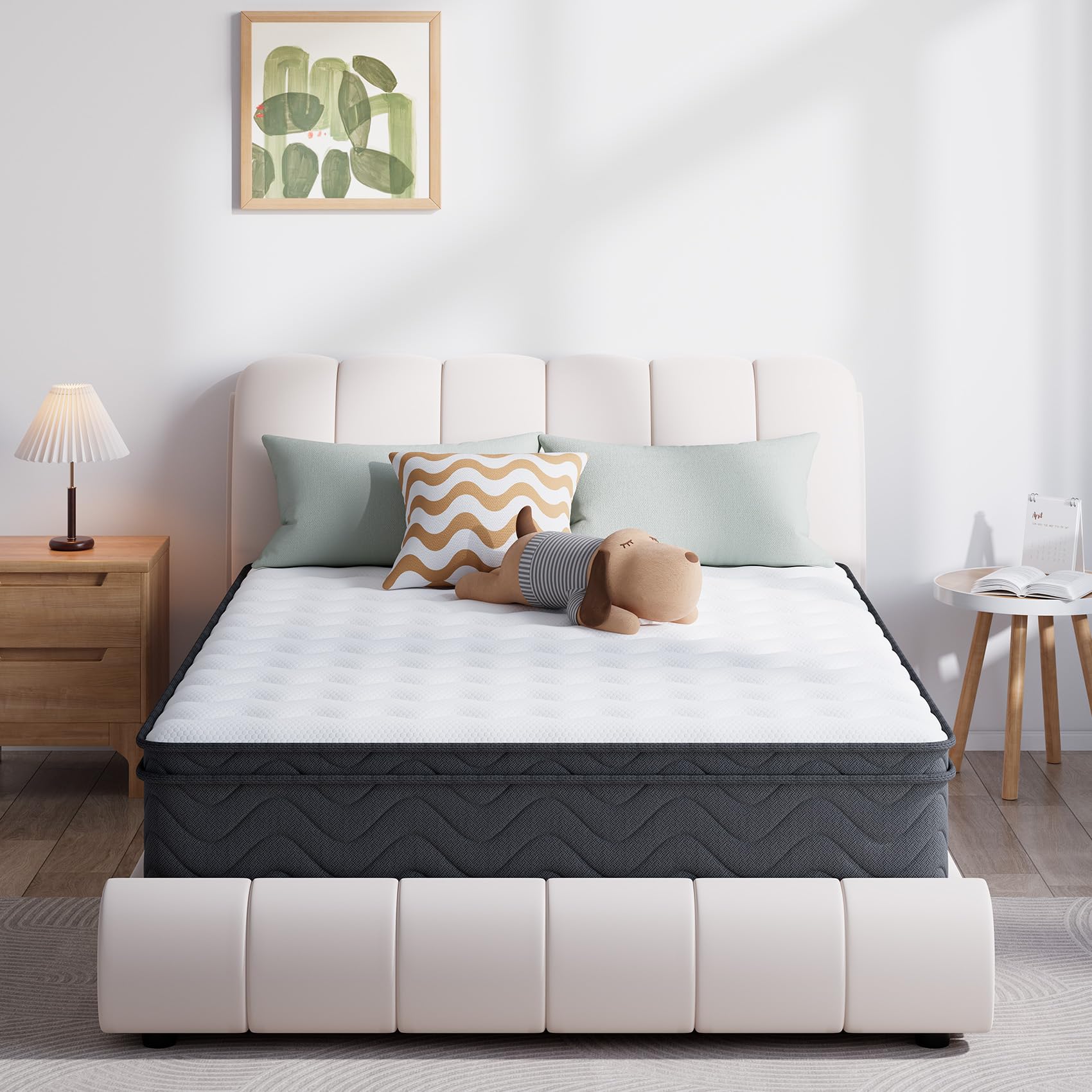 10 Inch Queen Memory Foam Hybrid Mattress in a Box - Individually Pocketed Springs, Cooling Gel Technology, CertiPUR-US Certified (100 Night Trial) - Perfect for Back Pain Relief & Hot Sleepers, Ideal for Guest Rooms & Master Bedrooms
