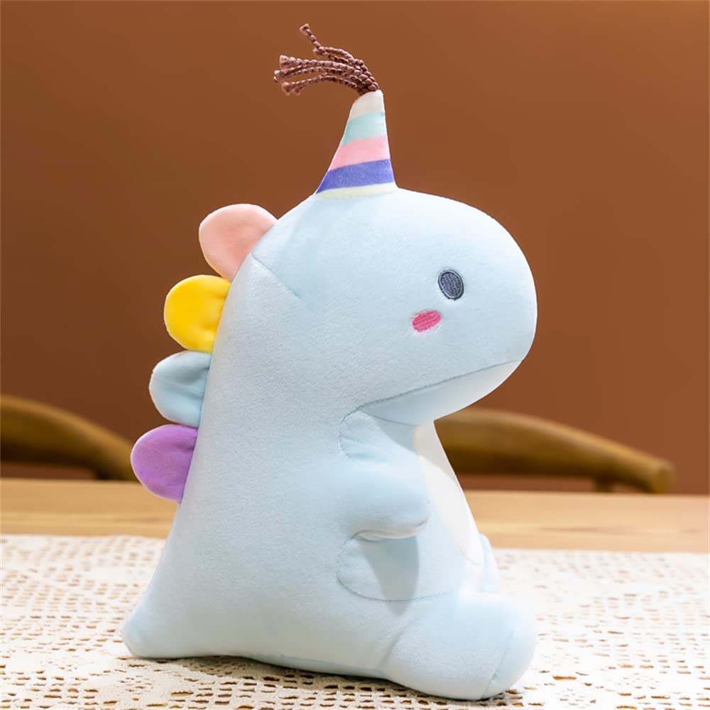 Cute Huggable Dinosaur Plush Toy - Soft Green & Pink Stuffed Animal Doll for Kids (Blue, 11 inch) | Perfect Baby Gift, Nursery Decor, Birthday Present & Cuddly Sofa Pillow