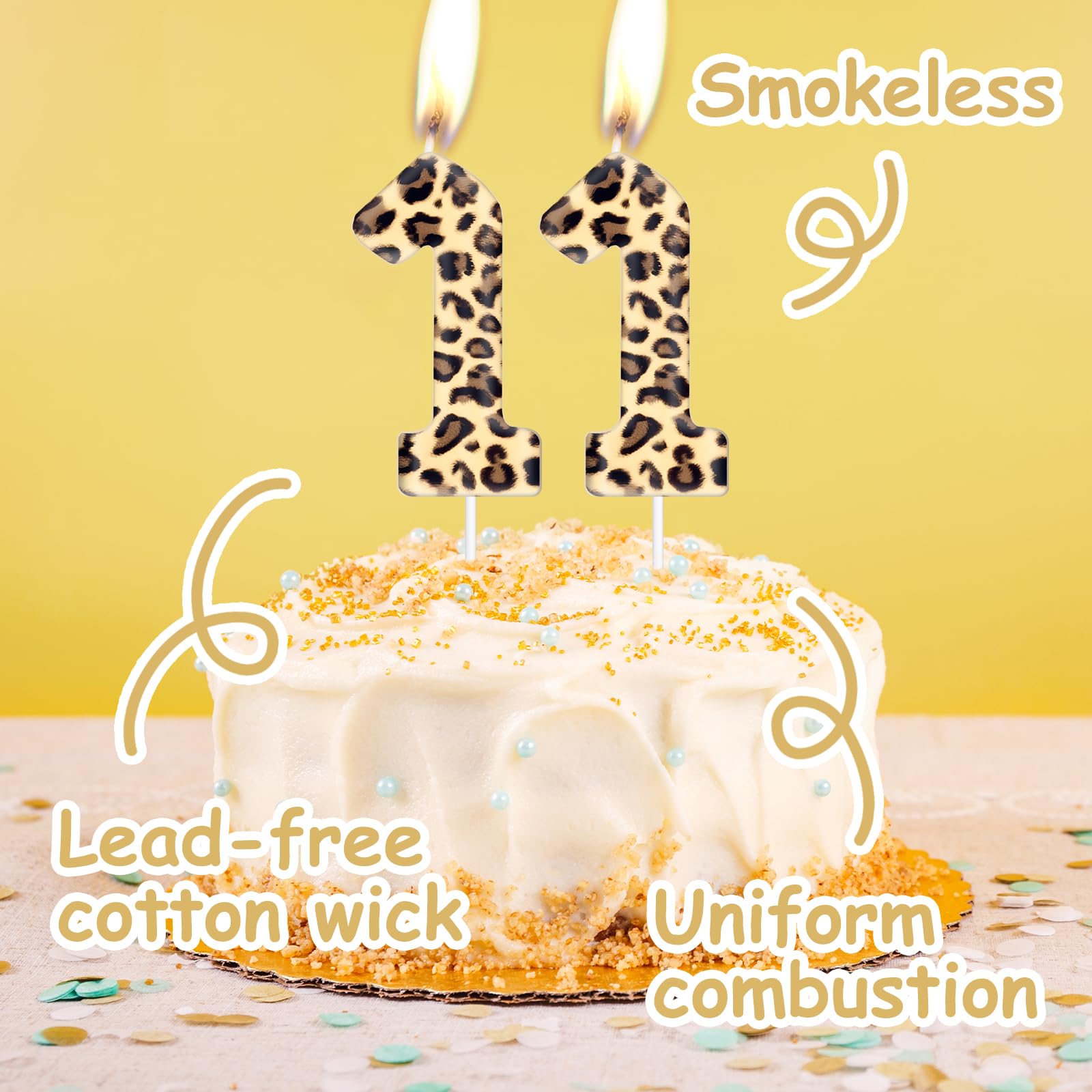 Leopard Print Number 1 Candles | Cheetah Birthday Cake Candles | Animal Print Party Decorations for Safari & Wild Animal Theme Parties | Perfect for Birthday Cakes, Jungle Decor, and Zoo-Themed Celebrations