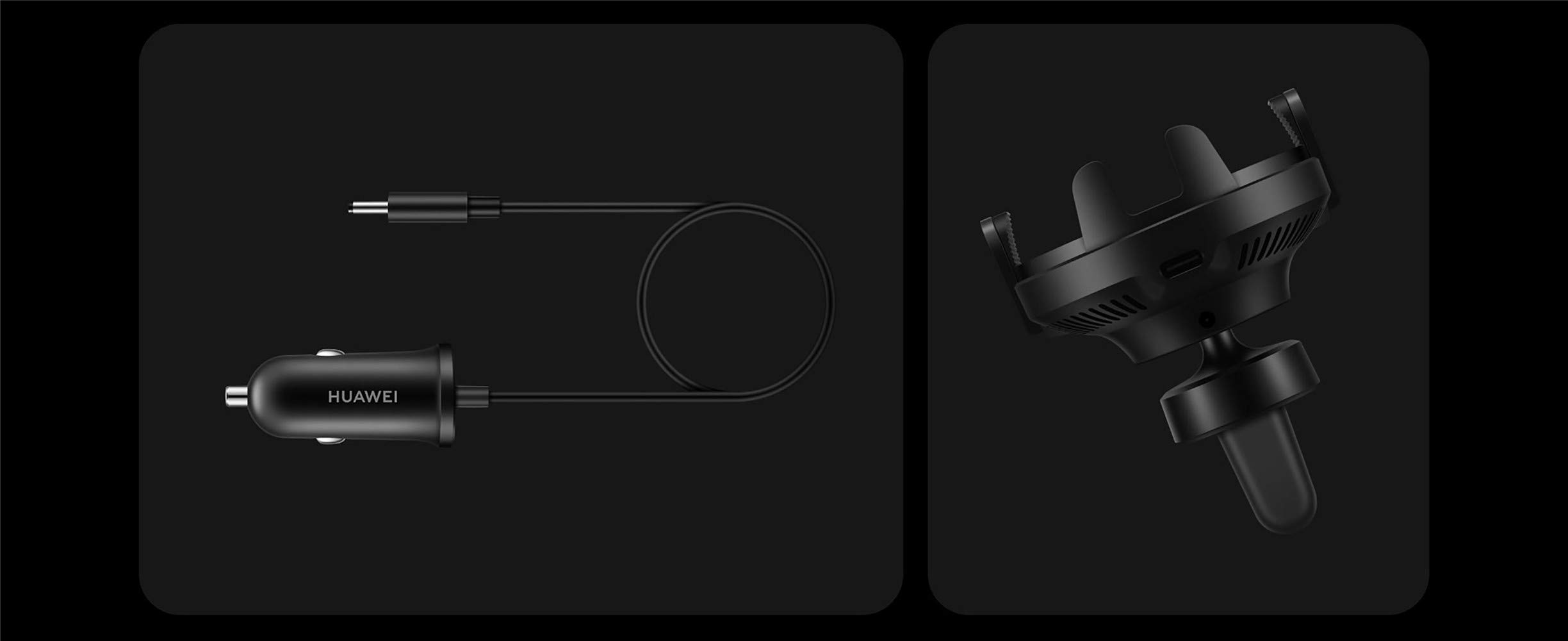 HUAWEI 50W Super Fast Wireless Car Charger CK030 - Carbon Crystal Black | Qi-Certified Fast Charging for Phones | Perfect for Road Trips & Commuting