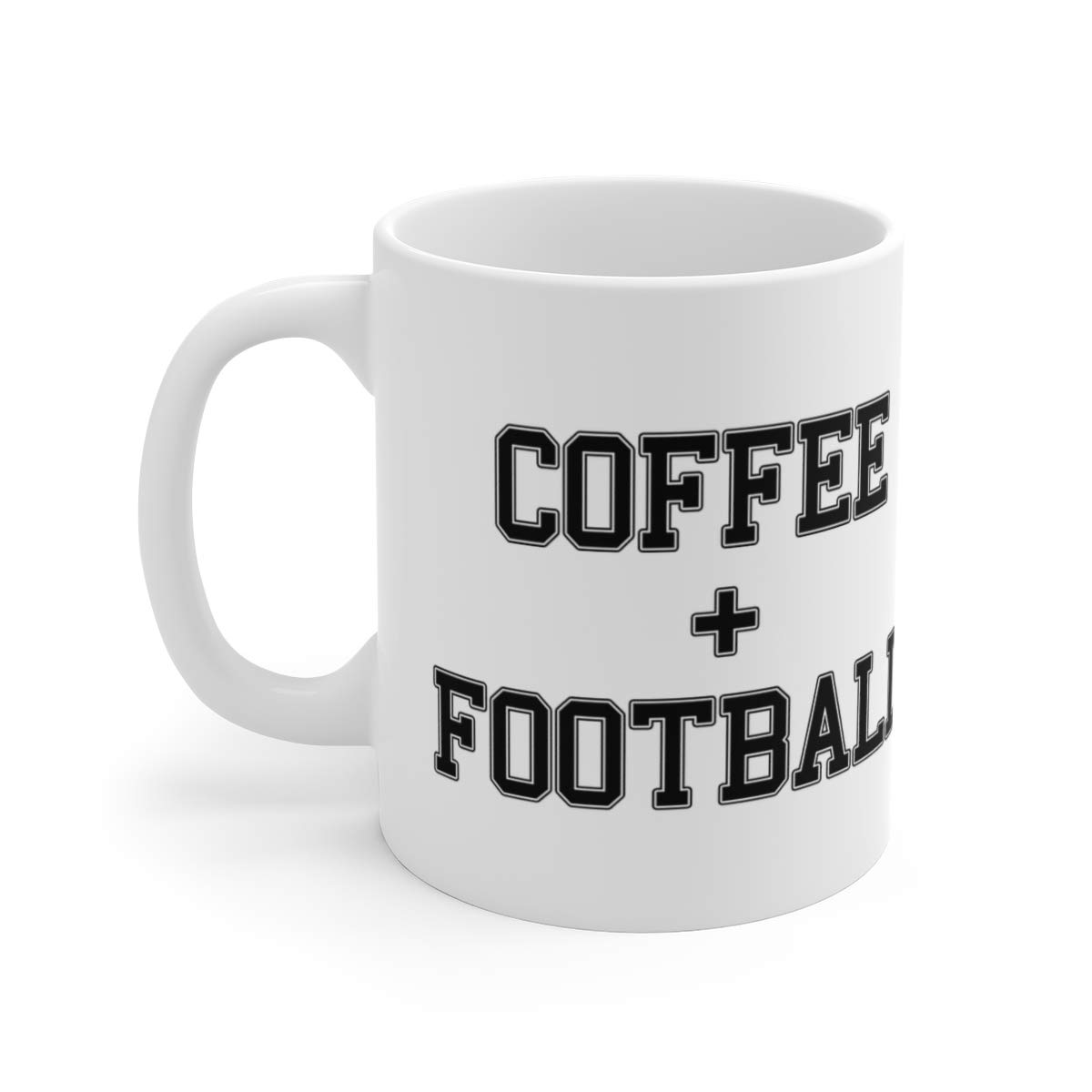 CMC-W10103 White Ceramic Sports Coffee Mug - 11 oz, Football Themed, Perfect for Game Day & Office Use