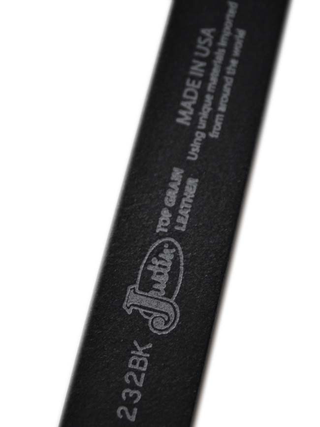 Justin 232BK Genuine Leather Work Belt for Men - Durable Black Casual Dress Belt for Business & Everyday Wear