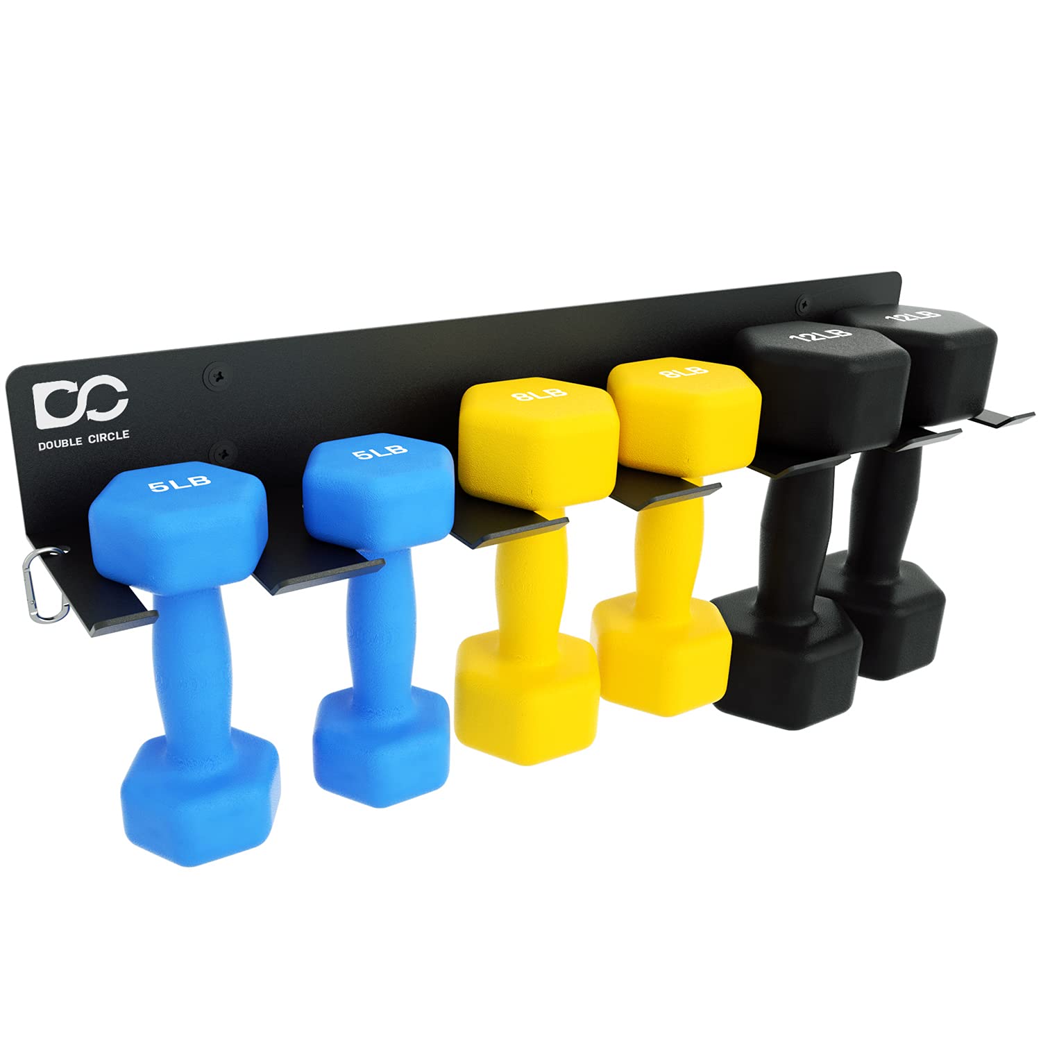 Double Circle Gym Rack Organizer - Wall Mounted Multi-Purpose Workout Gear Storage for Exercise Bands, Jump Ropes, Chains & Lifting Belts - Perfect for Home & Professional Gym Organization