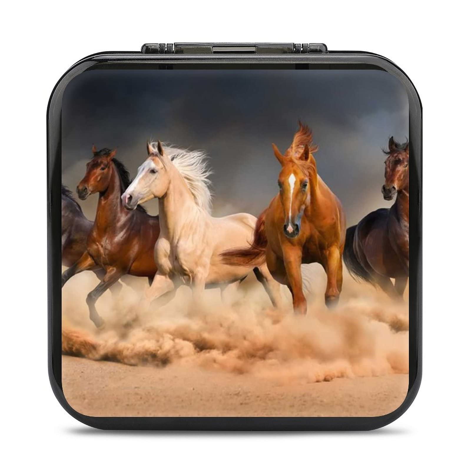 Premium 24-Card Holder Case for Nintendo Switch - Durable Game Card Storage Box with Running Horses Design | Perfect for Travel, Gaming Parties & Organizing Switch Accessories