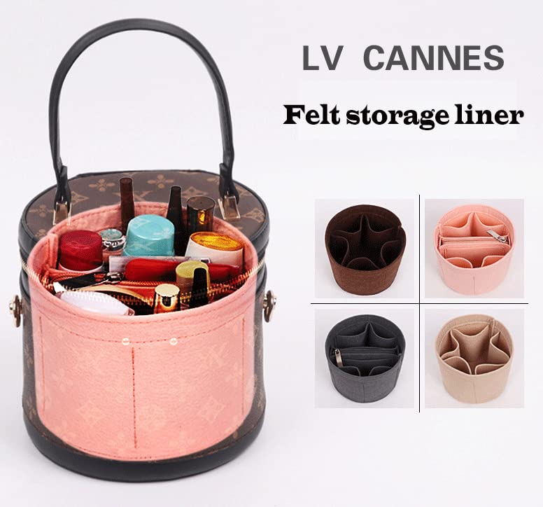 Lckaey Purse Organizer Insert for Louis Vuitton Cannes - Tote Bag Organizer with 5 Pockets (Brown) - Perfect for Handbag Storage & Travel Accessories Organization