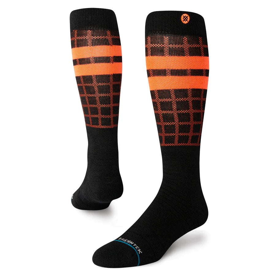 Stance Flynn Snow Black Crew Socks - Men's Winter Thermal Socks for Hiking, Skiing & Outdoor Activities