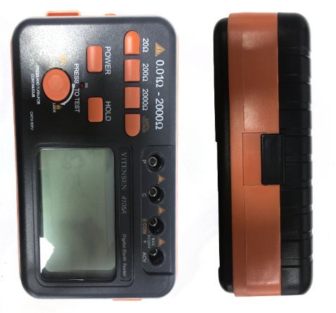 Victor 4105A Digital Ground Resistance Tester - High Accuracy LCD Display, 200V Current, 20Ω-2000Ω Range, Earth Resistivity Meter for Electrical Safety Testing - Perfect for Electricians, Engineers & DIY Home Electrical Projects