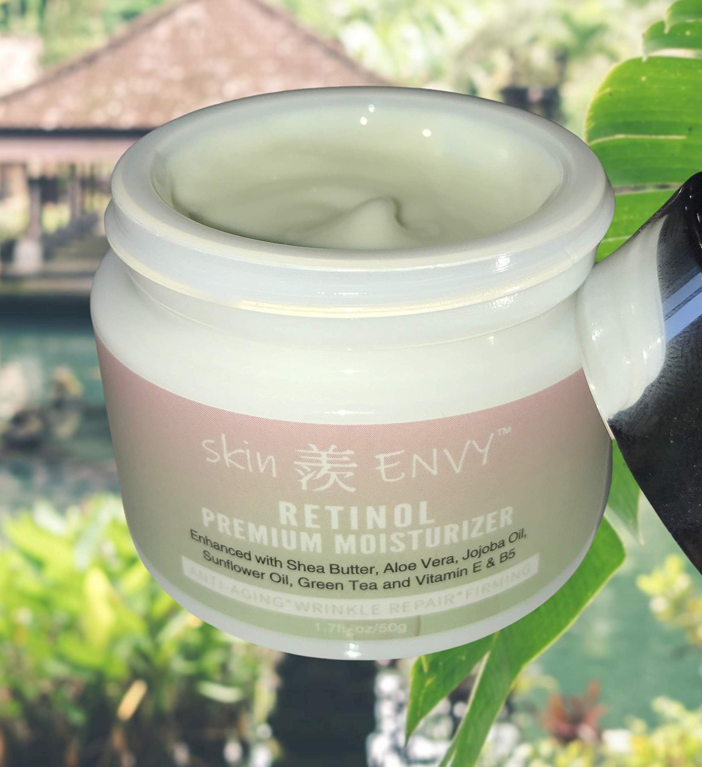 Best Retinol Anti-Aging Face Cream with Hyaluronic Acid & Vitamin E - Deep Hydration & Wrinkle Reduction - Shea Butter & Green Tea Formula - Perfect for Night Routine & Dry Skin Care - 1.7oz
