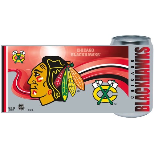 Chicago Blackhawks NHL Team Soda Can Drinking Glass Set - 4 Pack Collectible Barware for Beer, Cocktails & Game Day Parties