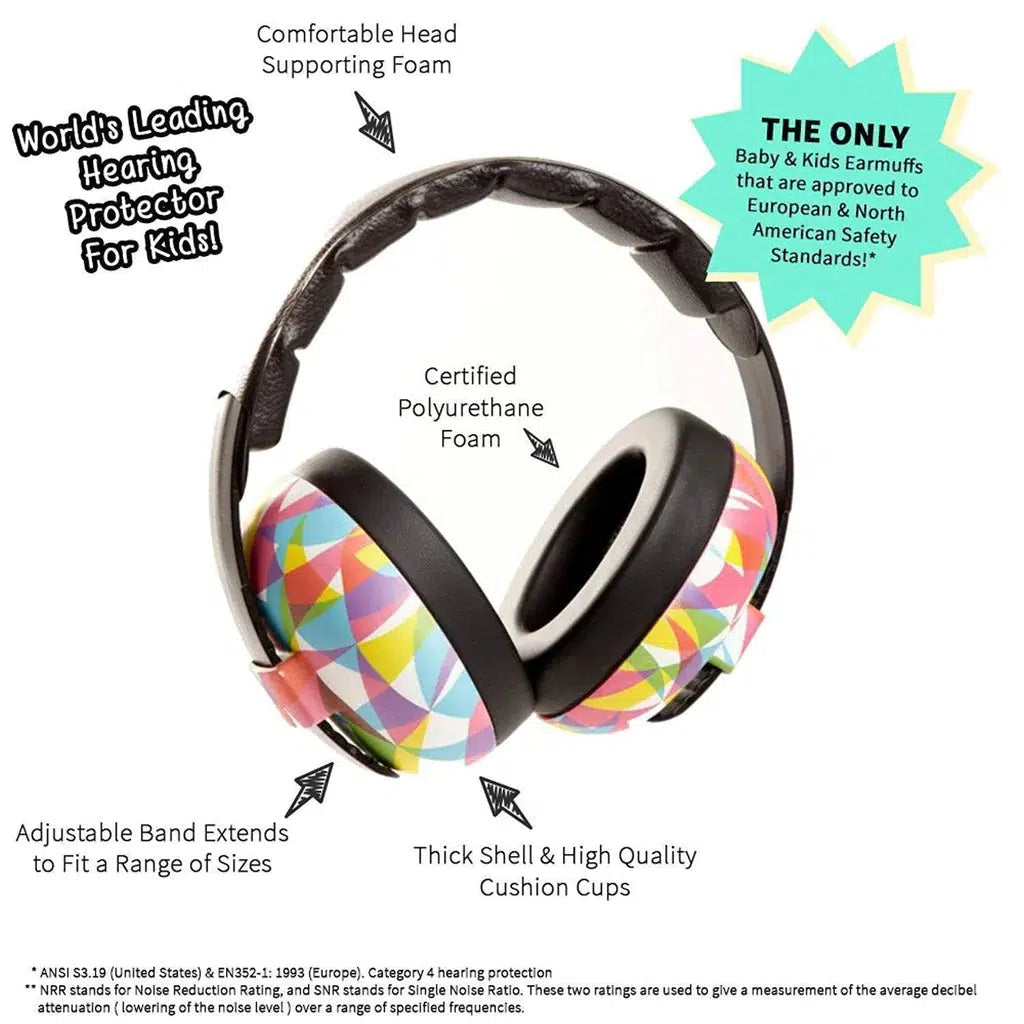 Baby Banz Earmuff Sound Protection for Kids - Noise Canceling Headphones for Babies & Toddlers - Perfect for Airplanes, Concerts & Fireworks