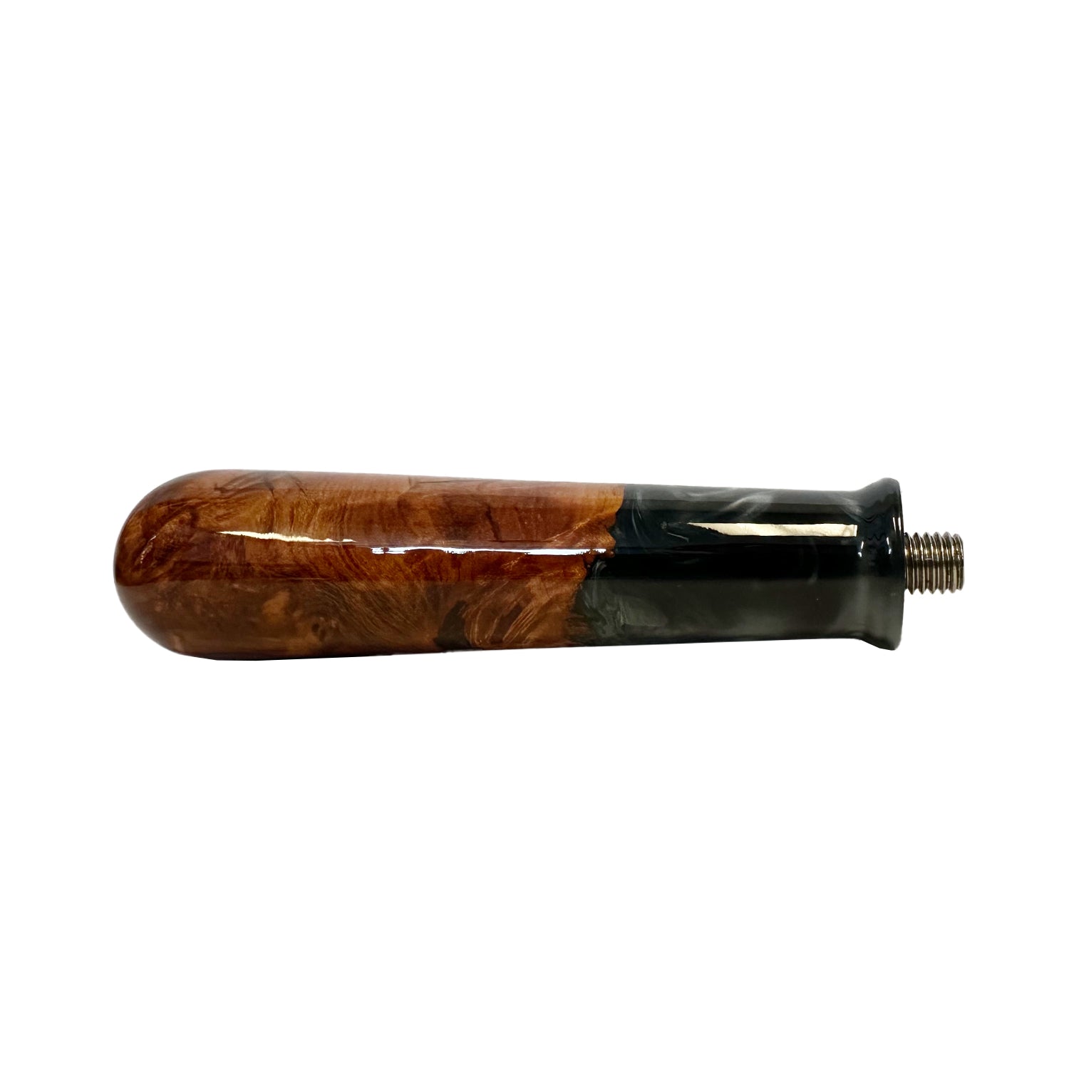 Premium M10 Wooden Portafilter Handle with Blue Plastic Grip - Perfect for Espresso Machines & Home Barista Coffee Brewing