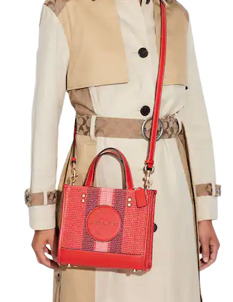 Coach Dempsey Tote 22 Crossbody Bag with Signature Patch - Stylish Leather Handbag for Women, Perfect for Work, Travel & Everyday Use