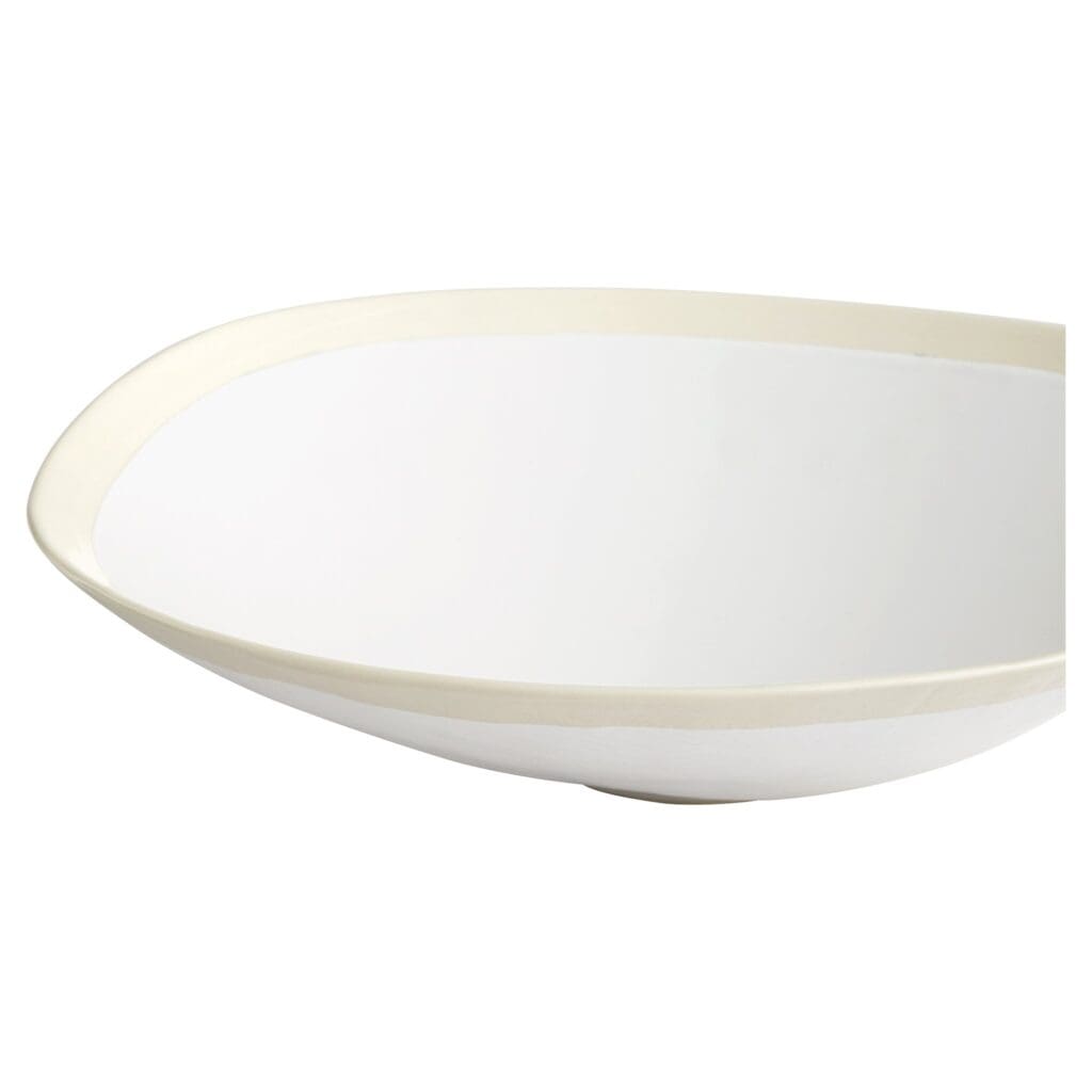 Cyan Design 11213 Laura Bowl - Large White Ceramic Decorative Bowl for Centerpiece, Fruit Display, Home Decor & Dining Table Decorations
