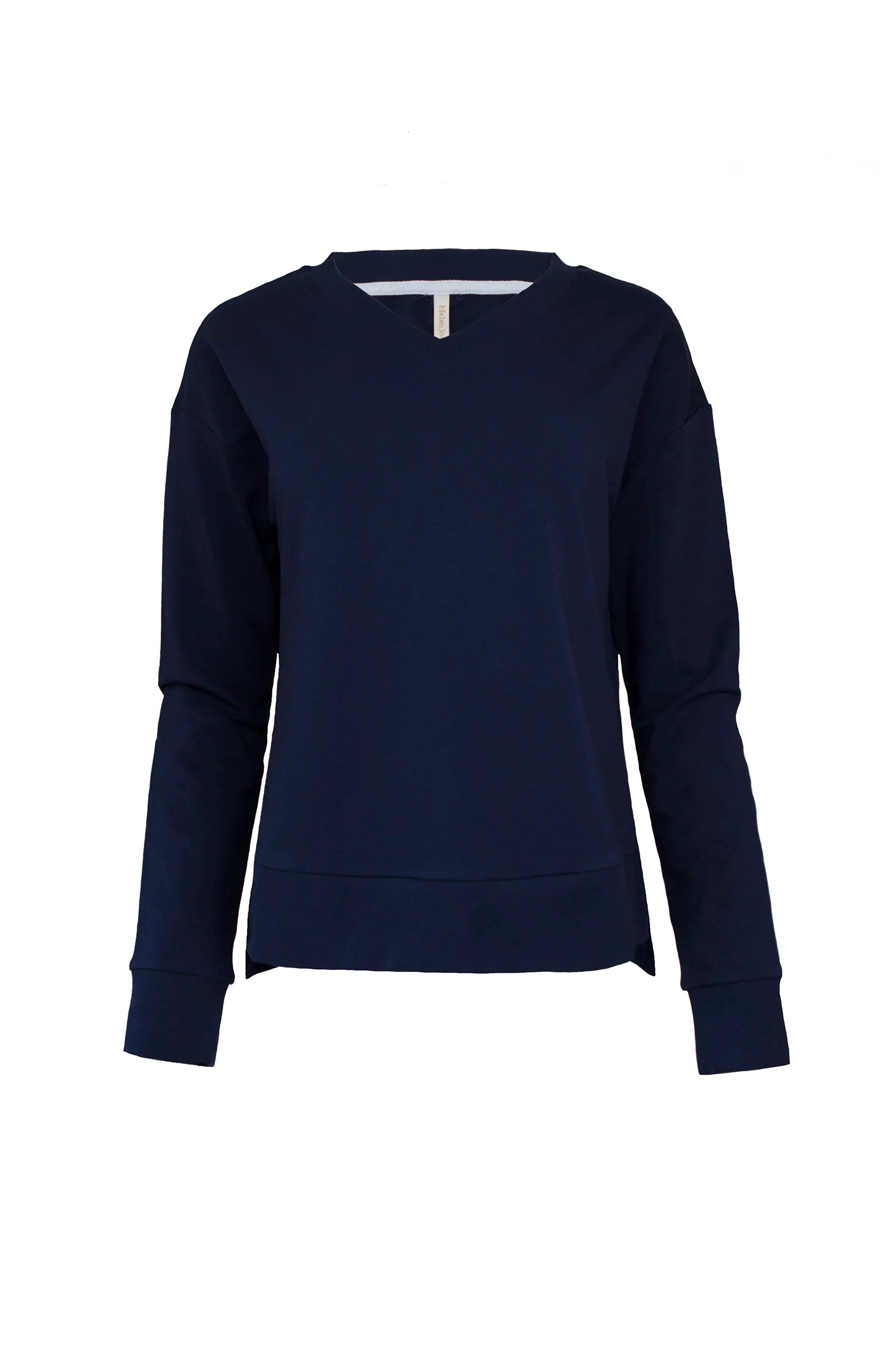 Women's Navy V-Neck Pullover Sweater - Soft & Comfortable Knit Top for Casual Wear & Layering