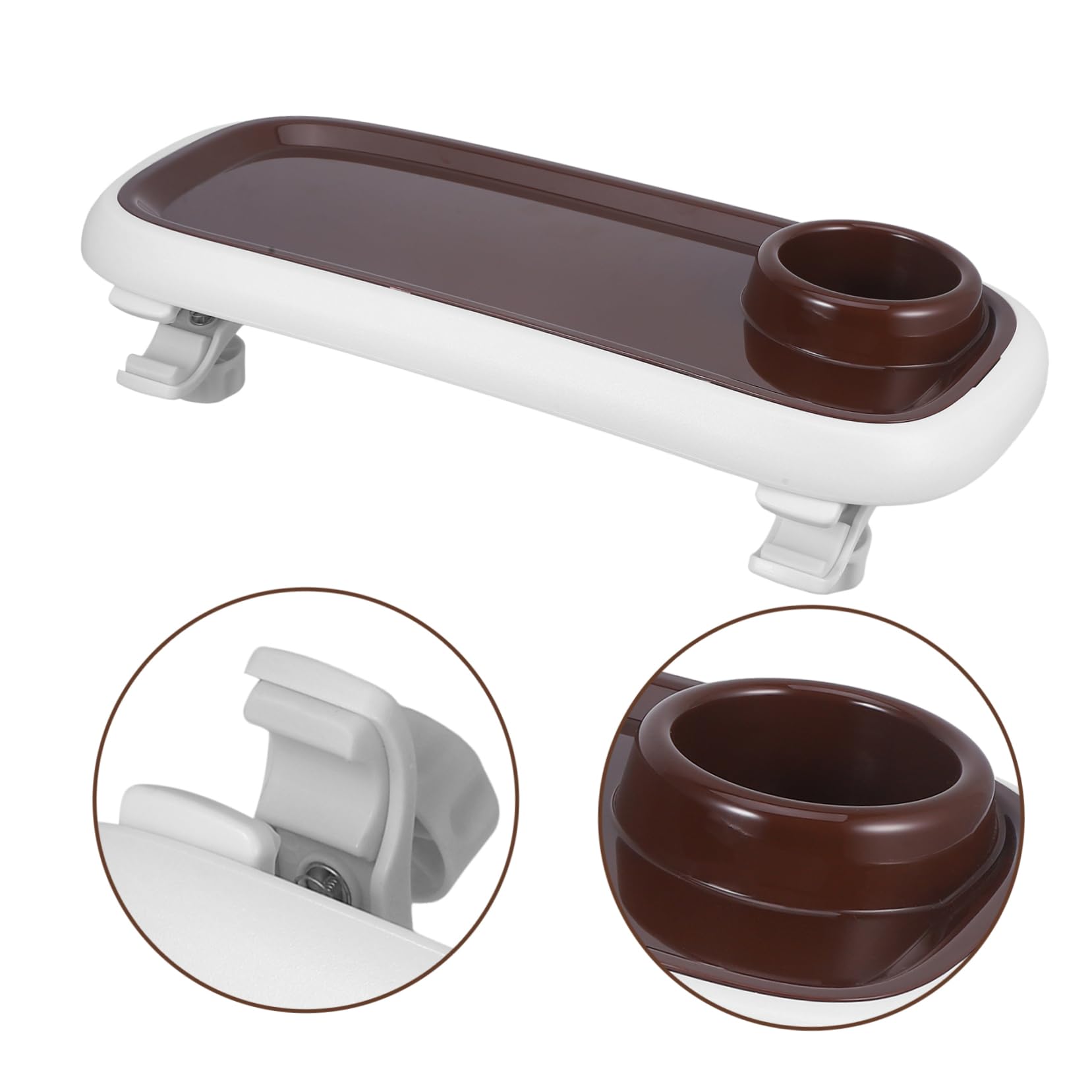 Vaguelly 3-Piece Stroller Food Tray Set - ABS Plastic Snack Tray for Baby Strollers & Coffee Cup Holder - Perfect for On-the-Go Snacking, Coffee Drinking & Stroller Organization