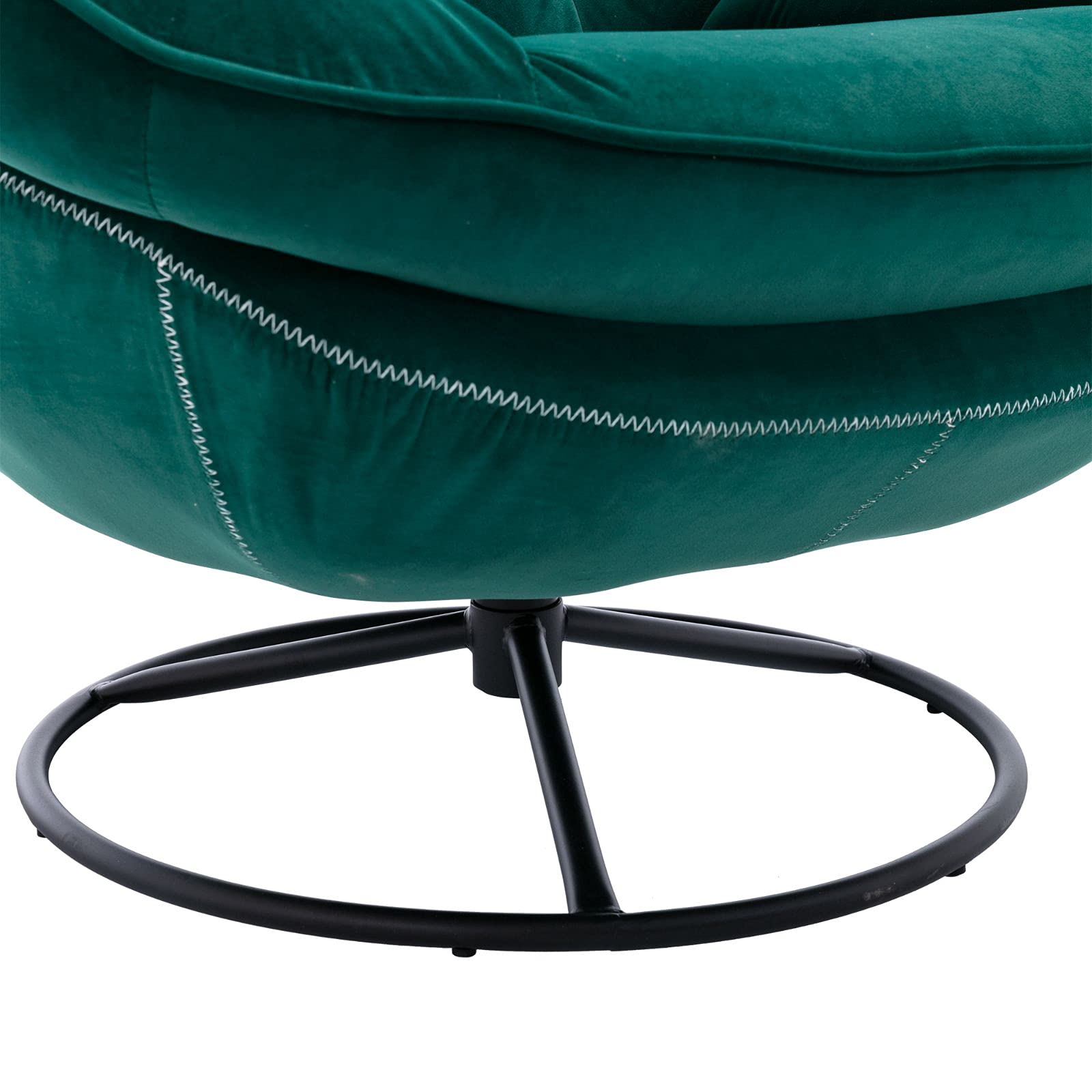 Velvet Swivel Accent Chair with Ottoman - Modern Living Room Lounge Chair with Footrest, Comfortable Recliner for Reading, Relaxing & Home Decor