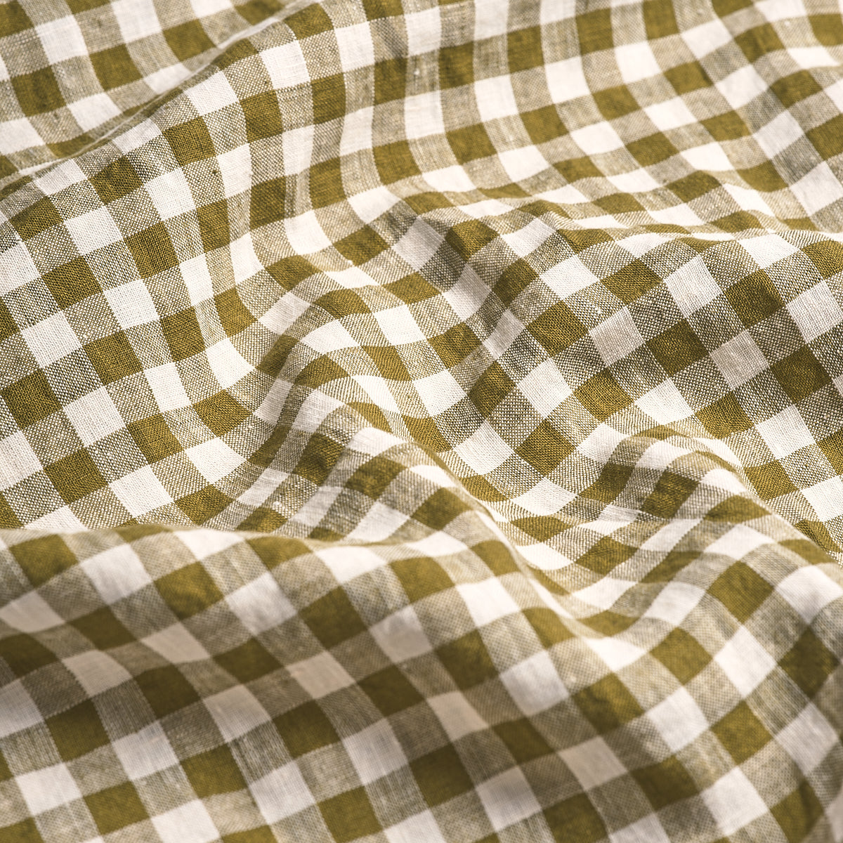 Botanical Green Gingham Linen Blend Fitted Sheet - Soft & Breathable Queen Size Bed Sheet Set for Cozy Home Decor & Guest Room Essentials