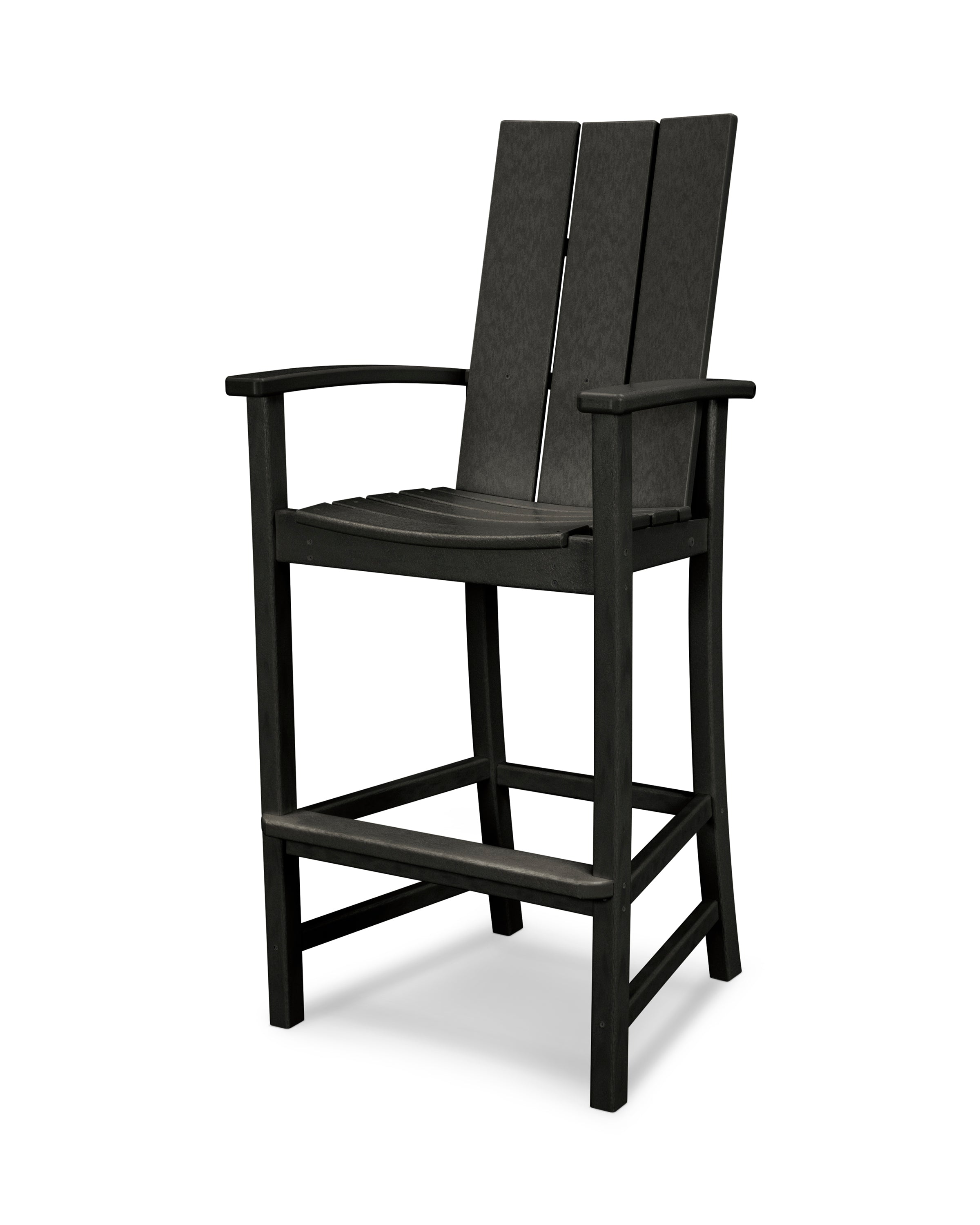 POLYWOOD Modern Adirondack Bar Chair - Outdoor Patio Furniture, All-Weather Resin Wicker Bar Stool for Backyard, Poolside & Deck - Comfortable & Durable (Set of 2)