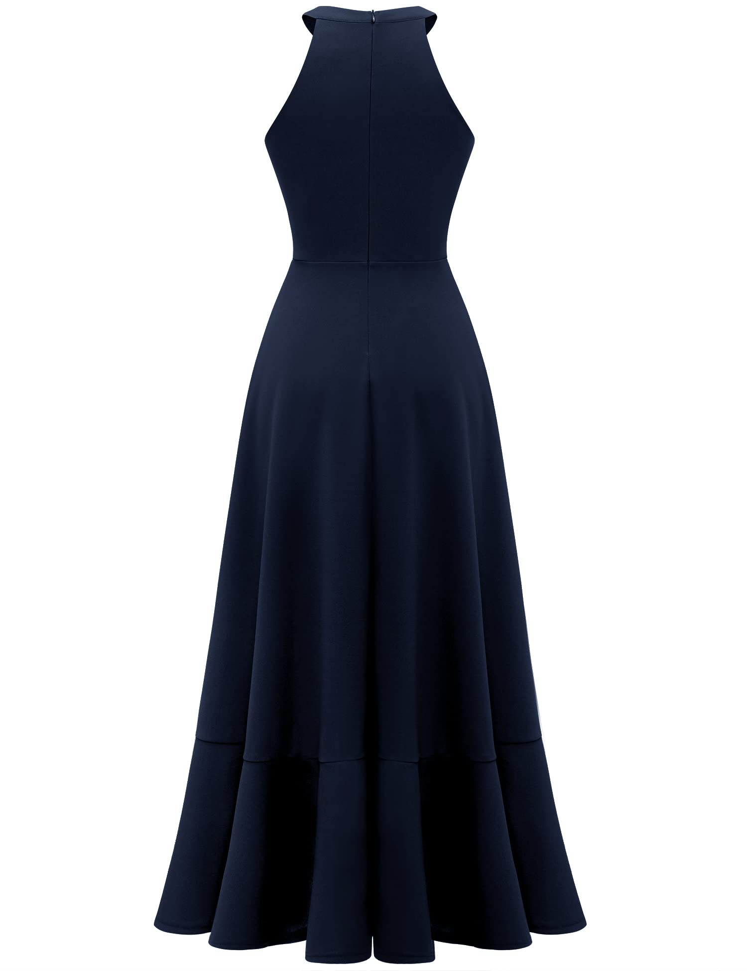Elegant Women's Halter Neck Split Hem Long Party Dress - Formal Prom, Cocktail, Wedding Guest Maxi Dress for Special Occasions & Evening Events
