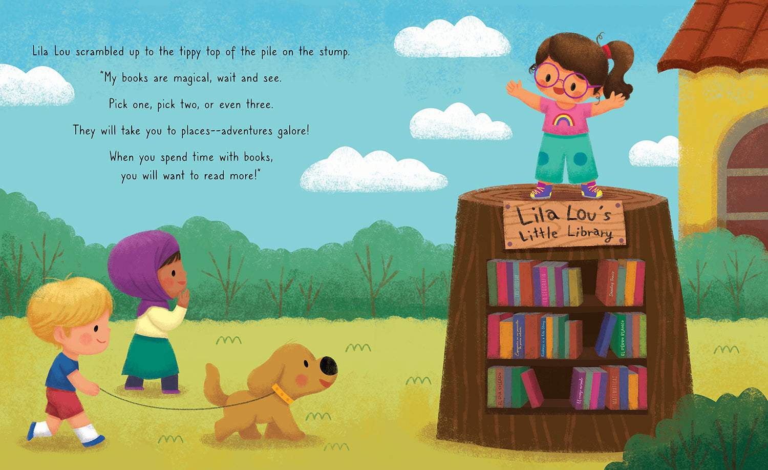 Lila Lou's Little Library - Miniature Wooden Bookcase for Kids | Perfect for Nursery, Playroom & Classroom Decor | Encourages Early Reading & Organization