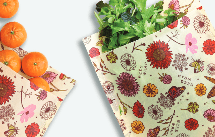 Eco-Friendly Bee's Wrap Vegan Produce Bags - 2 Pack Reusable Food Storage for Fresh Fruits & Vegetables | Perfect for Grocery Shopping, Farmers Markets & Zero-Waste Lifestyle