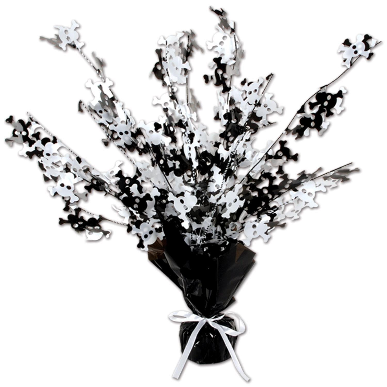 12 Pack Beistle Halloween Skull and Crossbones Centerpieces - Spooky Party Decorations for Halloween, Dia de los Muertos, and Gothic Themed Events