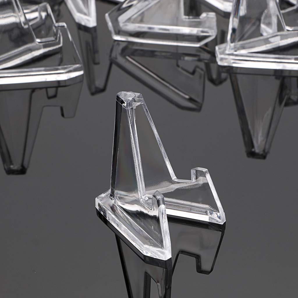 20 Pack Clear Acrylic Easel Stands for Coins, Watches & Medals - Display & Organize
