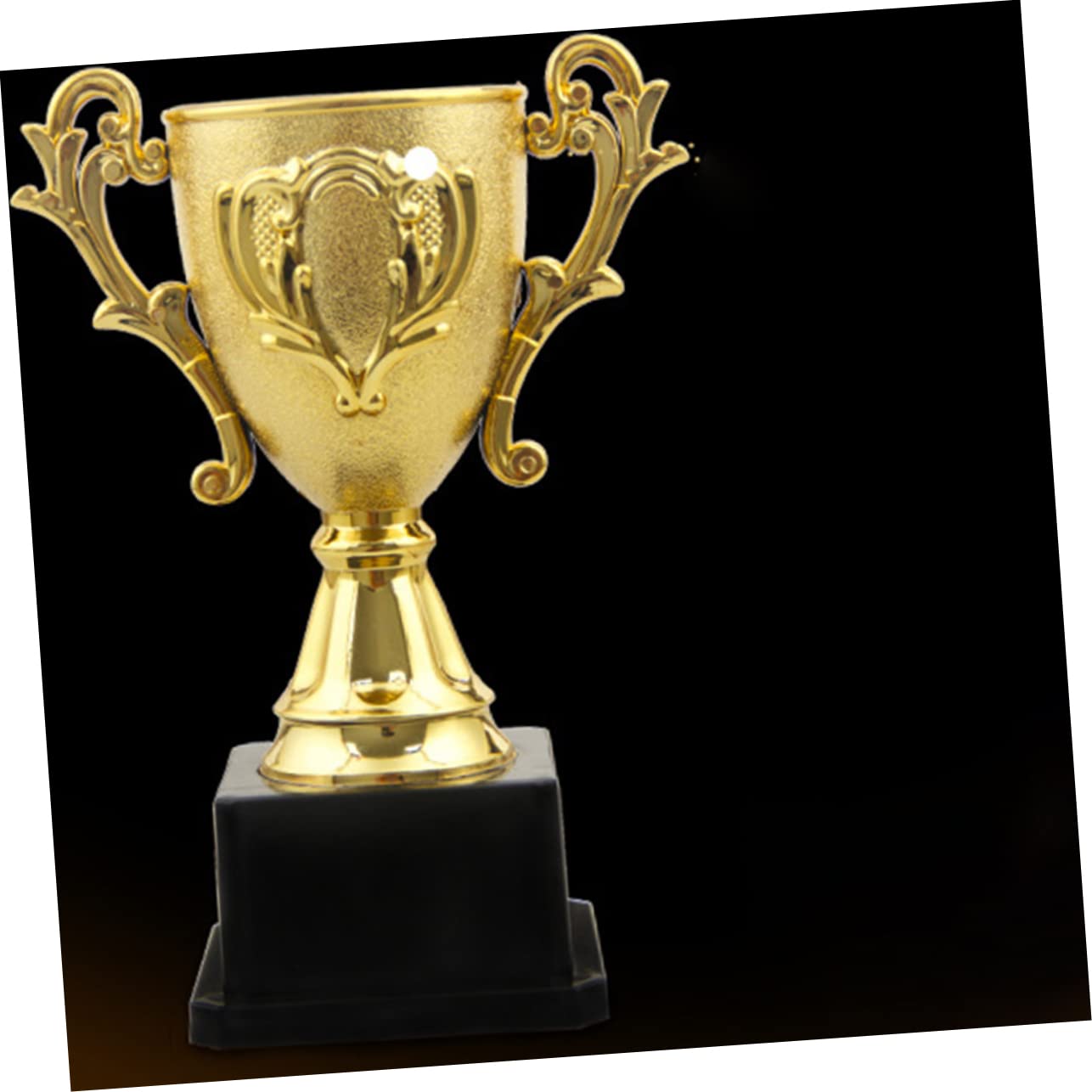 HLUONGTN 2 Pack Soccer Trophy Awards - Gold Plastic Football Trophies for Kids Sports, Team Party Decorations, Desk Display & Home Decor - Perfect for Soccer Tournaments, Birthday Gifts & School Awards