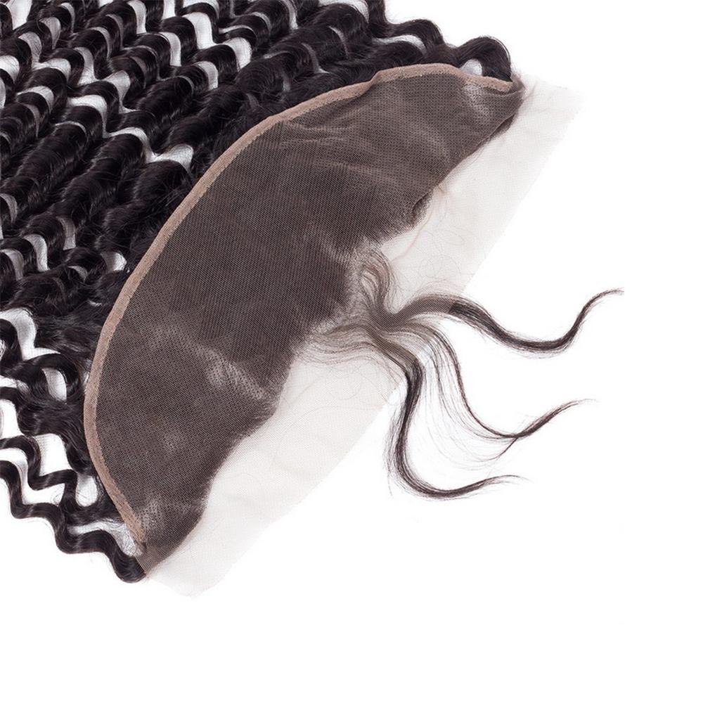 Natural Black Italian Curly Virgin Human Hair Frontal Bundle Deals - Perfect for Wigs, Weaves & Extensions for Stunning Hairstyles