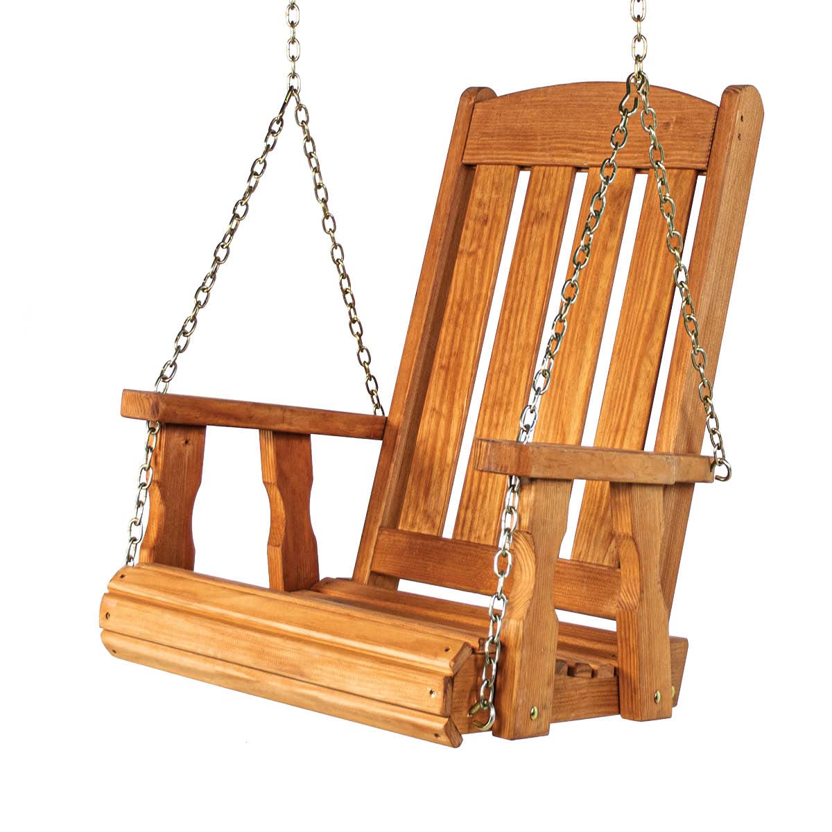 Amish Heavy Duty Cedar Swing Chair - Outdoor Mission Style Porch Swing - Pressure Treated for Durability - Perfect for Backyard, Patio, and Garden Relaxation