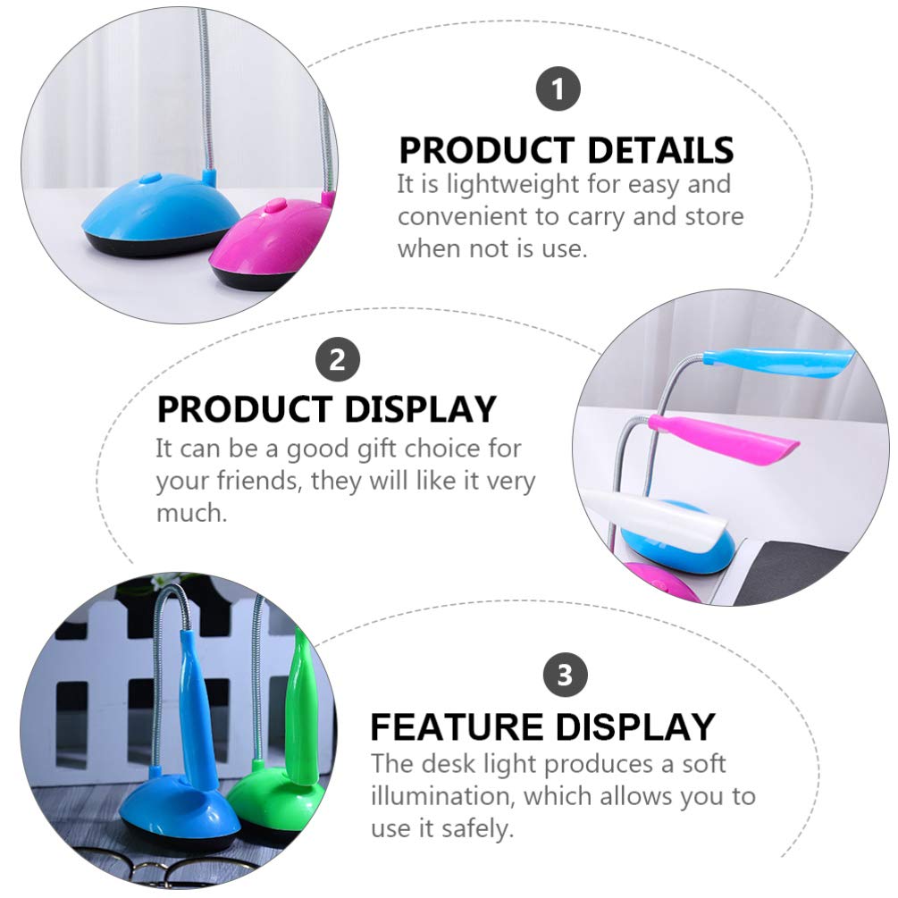 Uonlytech LED Desk Lamp - Portable, Flexible, Eye-Caring Battery Operated Table Lamp for Kids, Dorm, Study, Office & Bedroom - Perfect for Reading, Working & Night Use