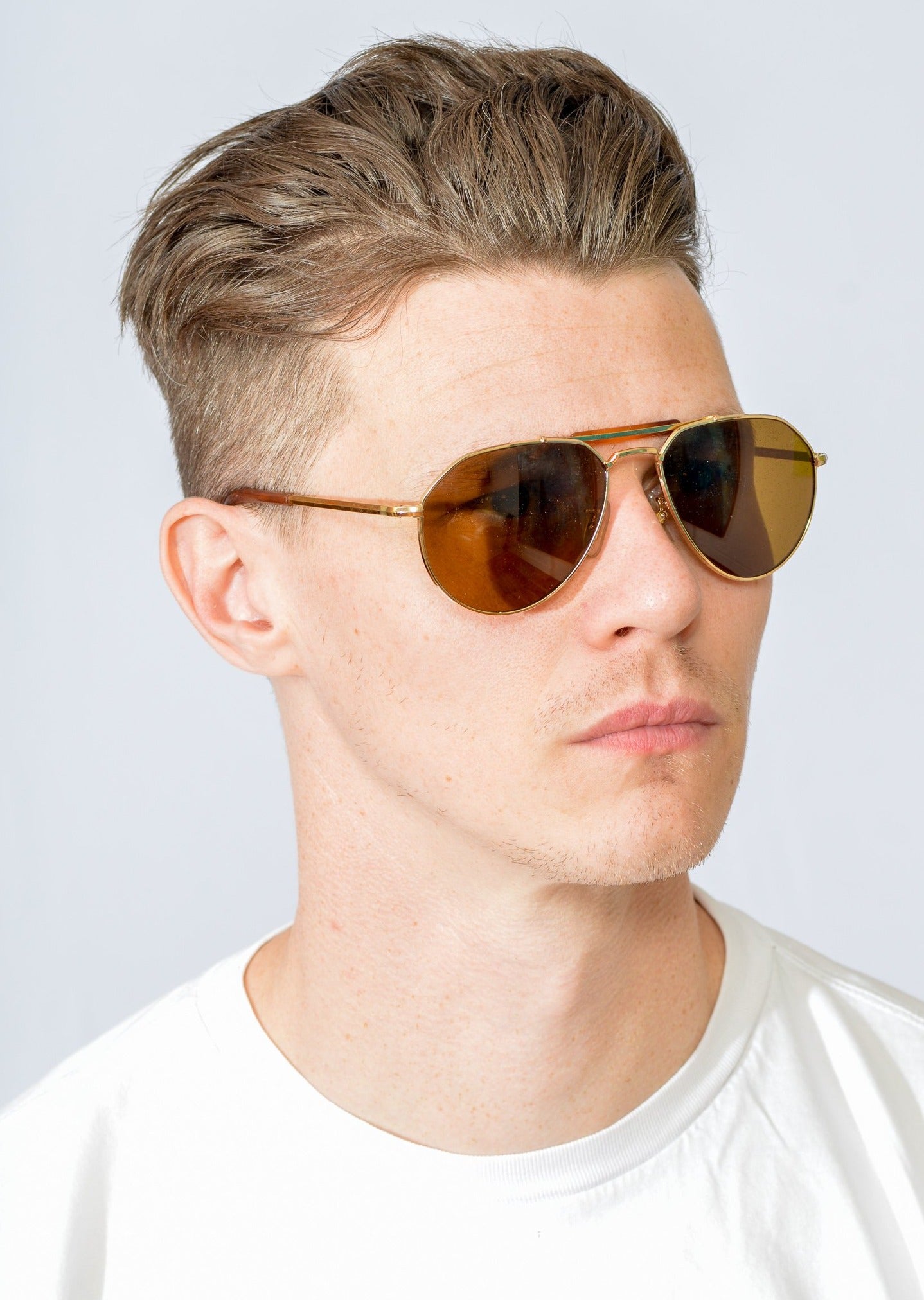 American Optical Skymaster Aviator Sunglasses - Classic Brown Tortoise Frame with Green Lenses - UV Protection for Driving, Outdoor Sports & Fashion