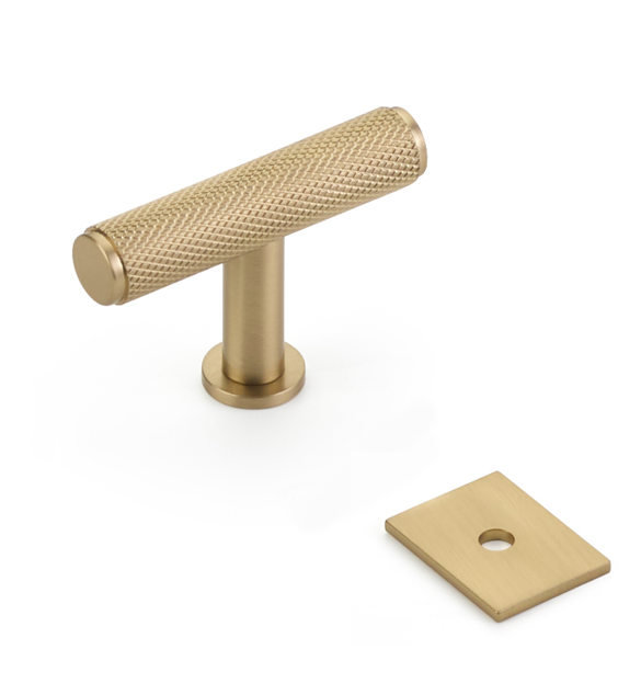Champagne Bronze Knurled Drawer Pulls & Cabinet Knobs with Optional Backplate - Elegant Hardware for Kitchen Cabinets, Dressers & Furniture Upgrades