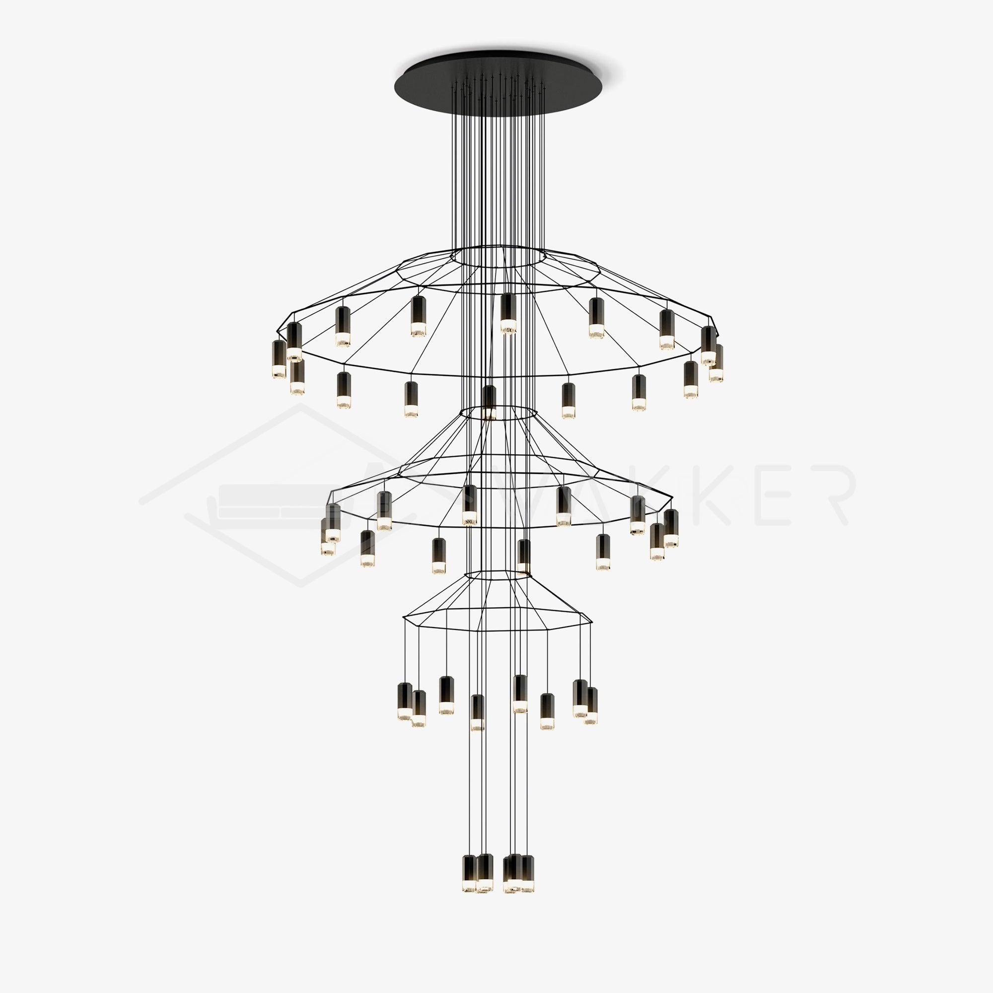 Elegant Crystal Lines Chandelier - Modern Ceiling Light Fixture for Dining Room, Bedroom & Living Room Decor