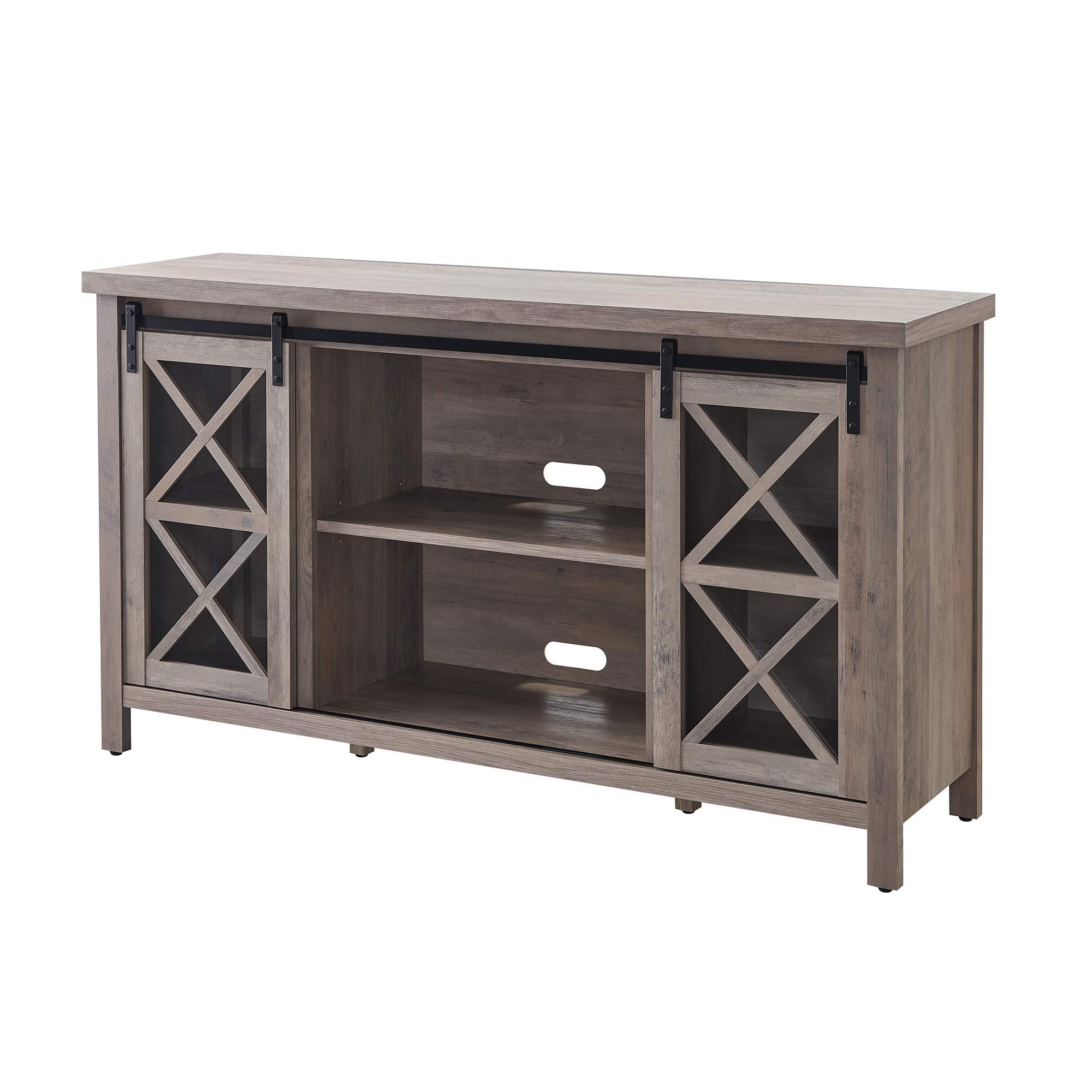 Modern Gray Oak Clementine Rectangular TV Stand for TVs up to 65