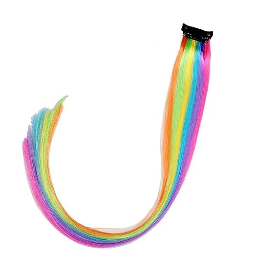 Vibrant Multicolor Hair Extensions & Highlights for Girls - 20g Pack of 1 | Perfect for Cosplay, Theme Parties, Halloween Costumes & Kids Fashion Styling