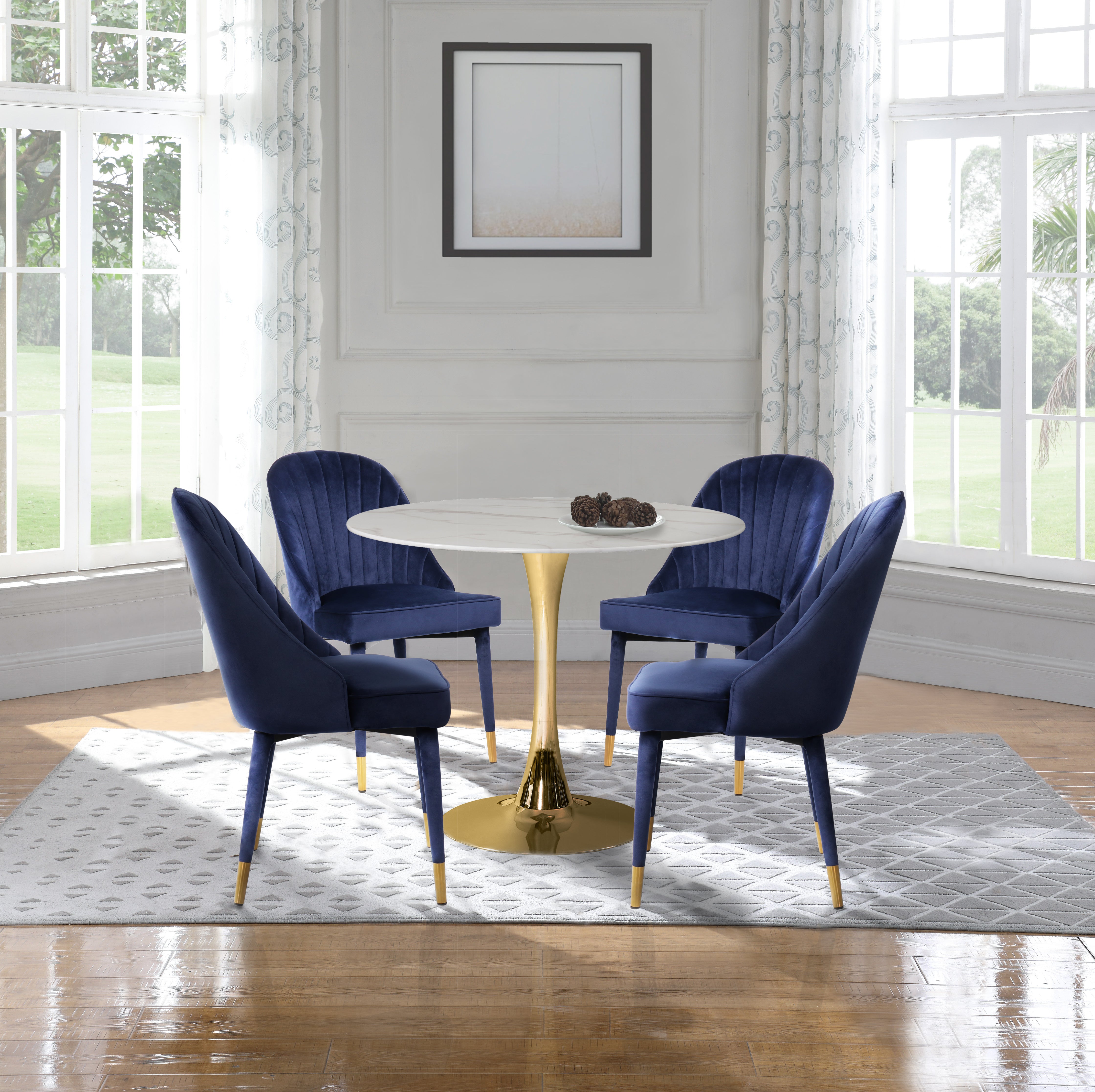 Luxury Belle Velvet Dining Chairs - Soft Upholstered Modern Accent Chairs for Dining Room, Kitchen, or Office - Elegant Home Decor & Comfortable Seating Solution