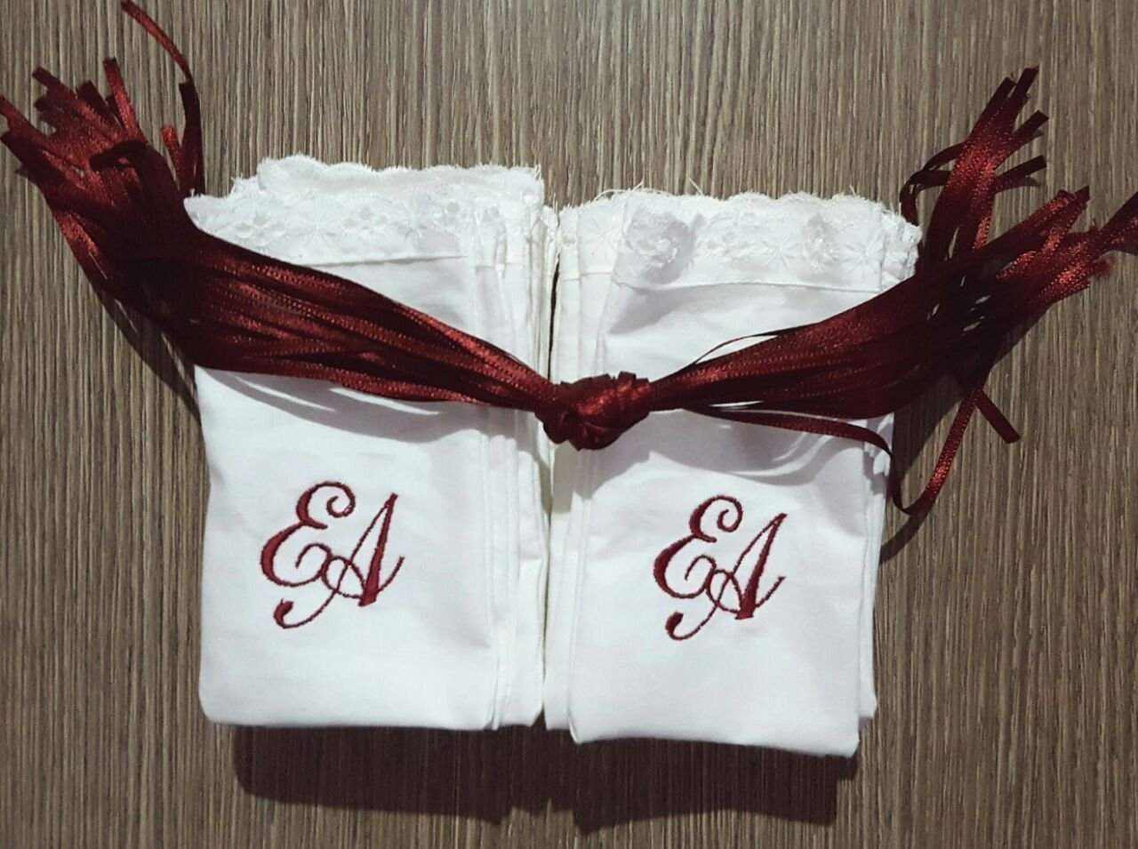 Personalized Wedding Favor Bags - 20 Embroidered Initial Name Confetti Bags for Bridal Shower, Reception & Party Decor | Elegant Gift Packaging for Guests