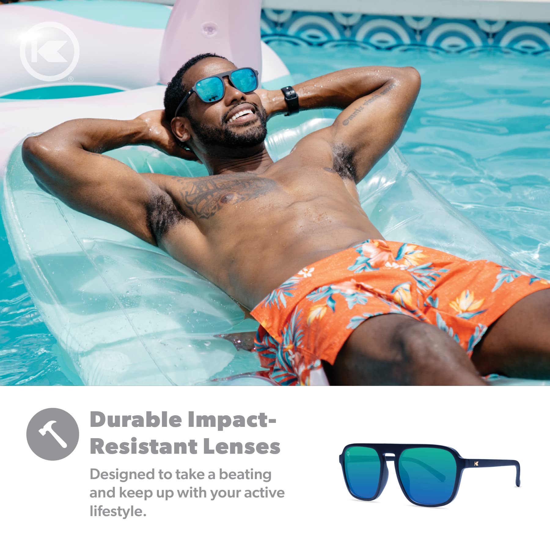 Knockaround Pacific Palisades Polarized Sunglasses for Men & Women - UV400 Protection, Classic Aviator Style - Perfect for Beach, Driving & Outdoor Activities