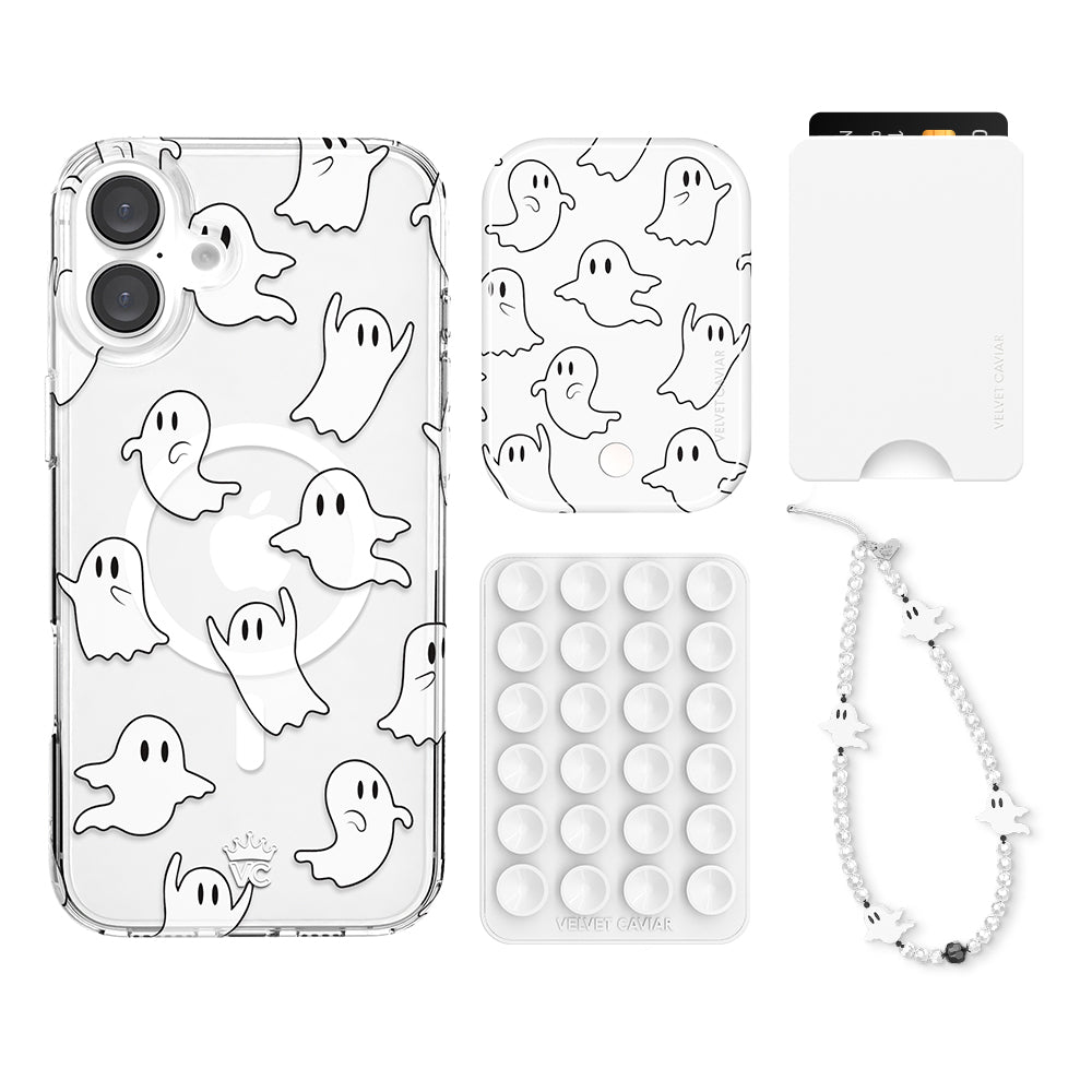 Ghosted iPhone Wallet Case with Card Holder - Slim Protective Cover for iPhone 13/14/15 Pro Max - Perfect for Travel, Shopping & Everyday Use