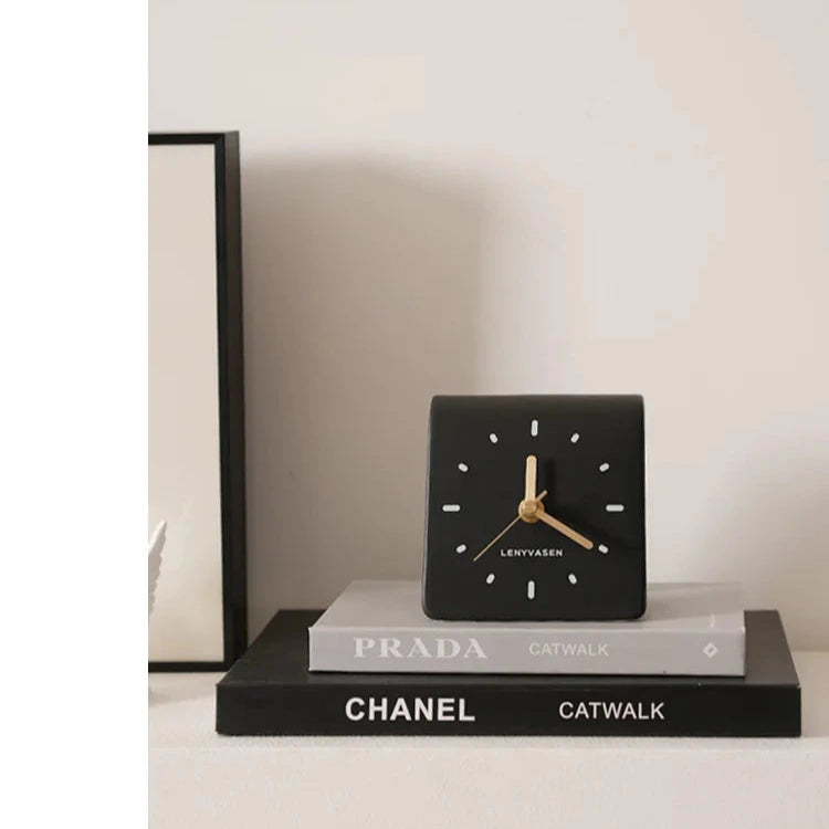 Milo Ceramic Desk Clock - Elegant Modern Office Decor, Home & Office Use, Perfect Gift for Professionals & Students