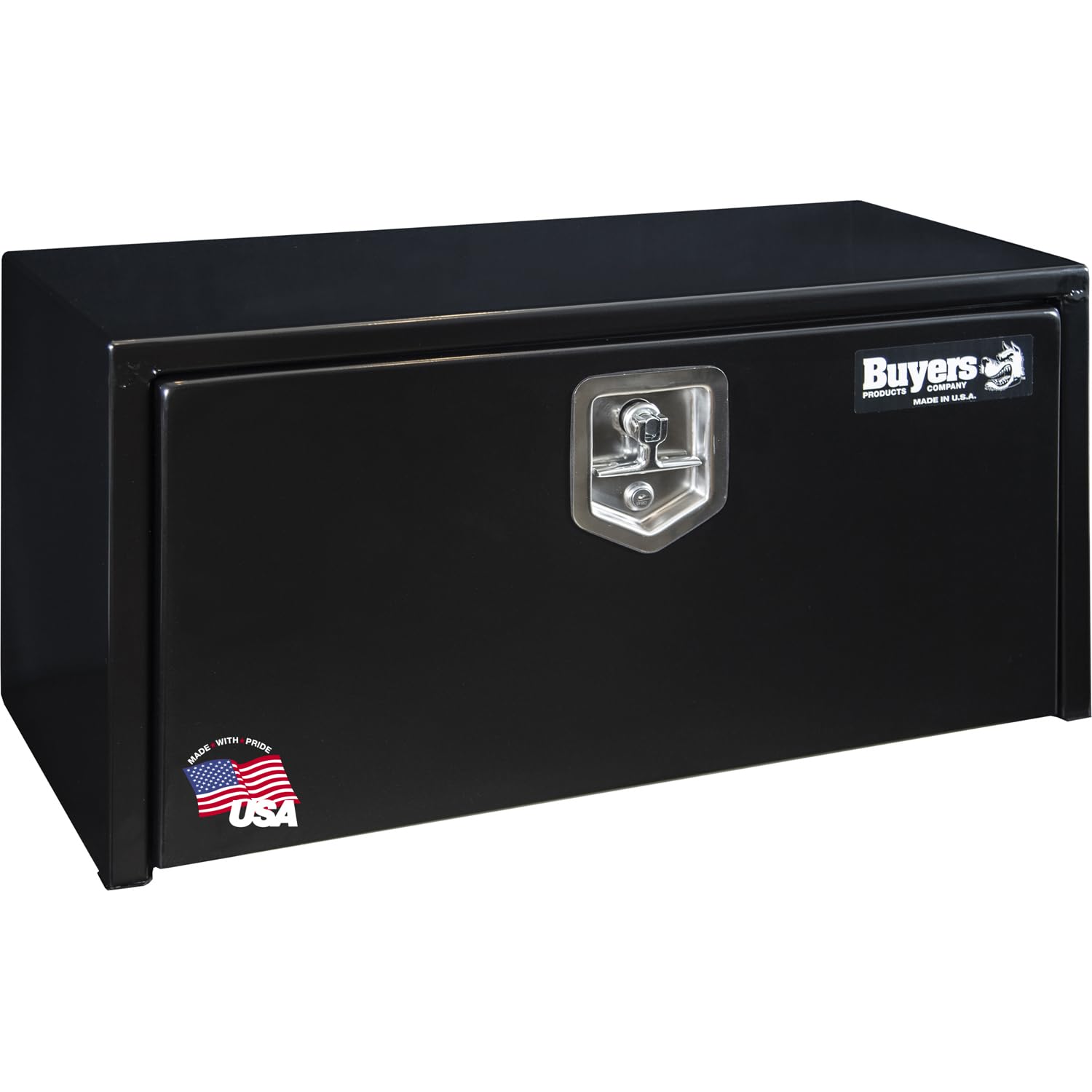 Buyers Products 1703326 Black Steel Underbody Truck Tool Box with Lockable T-Handle Latch - 15 x 13 x 36 Inch Heavy Duty Storage Chest | Made in USA | Perfect for Truck Bed Organization, Work Tools & Equipment Protection | Ideal for Contractors, Landscapers & Pickup Truck Owners