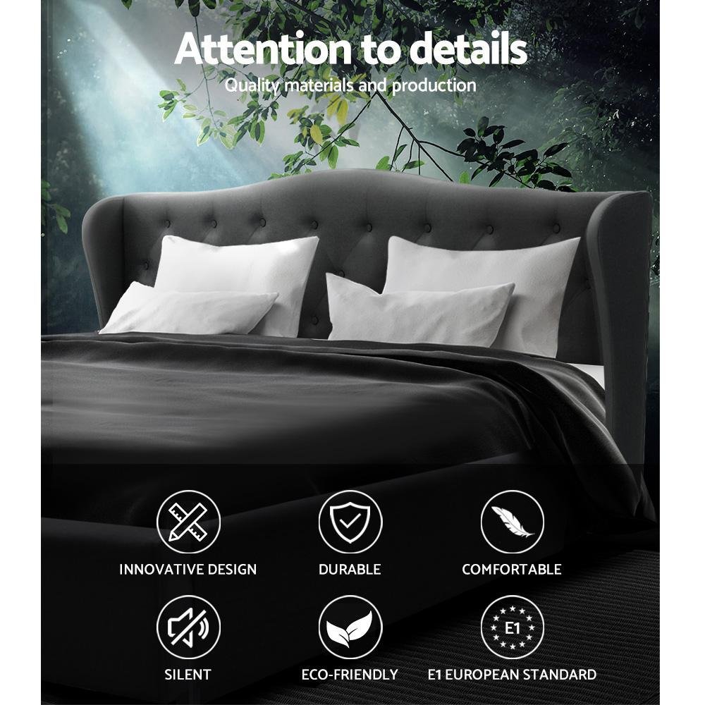King Premium Altona Bed Charcoal Euro Top Mattress - Medium Firm Support with Cooling Bamboo Topper | Perfect for Master Bedrooms, Guest Rooms & Hot Sleepers