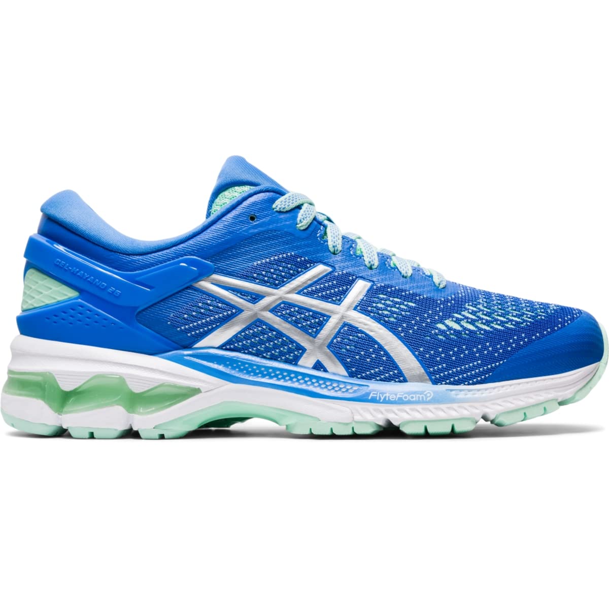 ASICS Women's Gel-Kayano 26 Running Shoes - Lightweight Stability Sneakers for Women, Size 5, Blue Coast/Pure Silver - Perfect for Marathon Training, Jogging & Gym Workouts