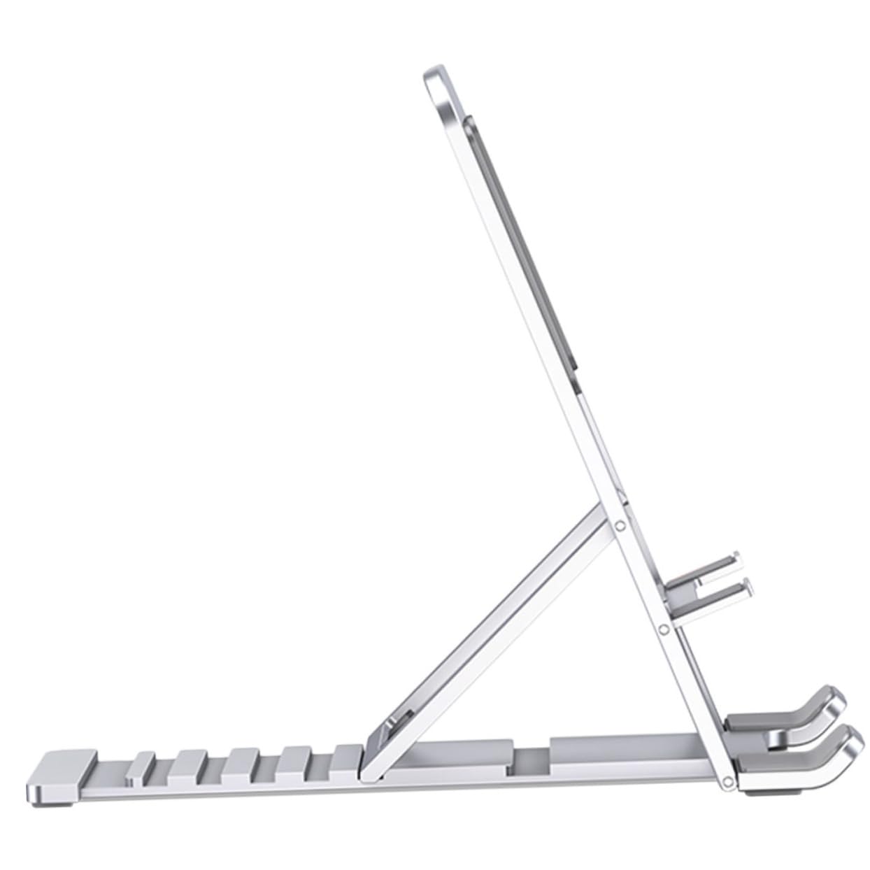 Flexible Aluminum Alloy Phone & Tablet Stand - Adjustable Folding Desk Holder for iPhone, Samsung, iPad - Perfect for Work, Study, and Video Calls